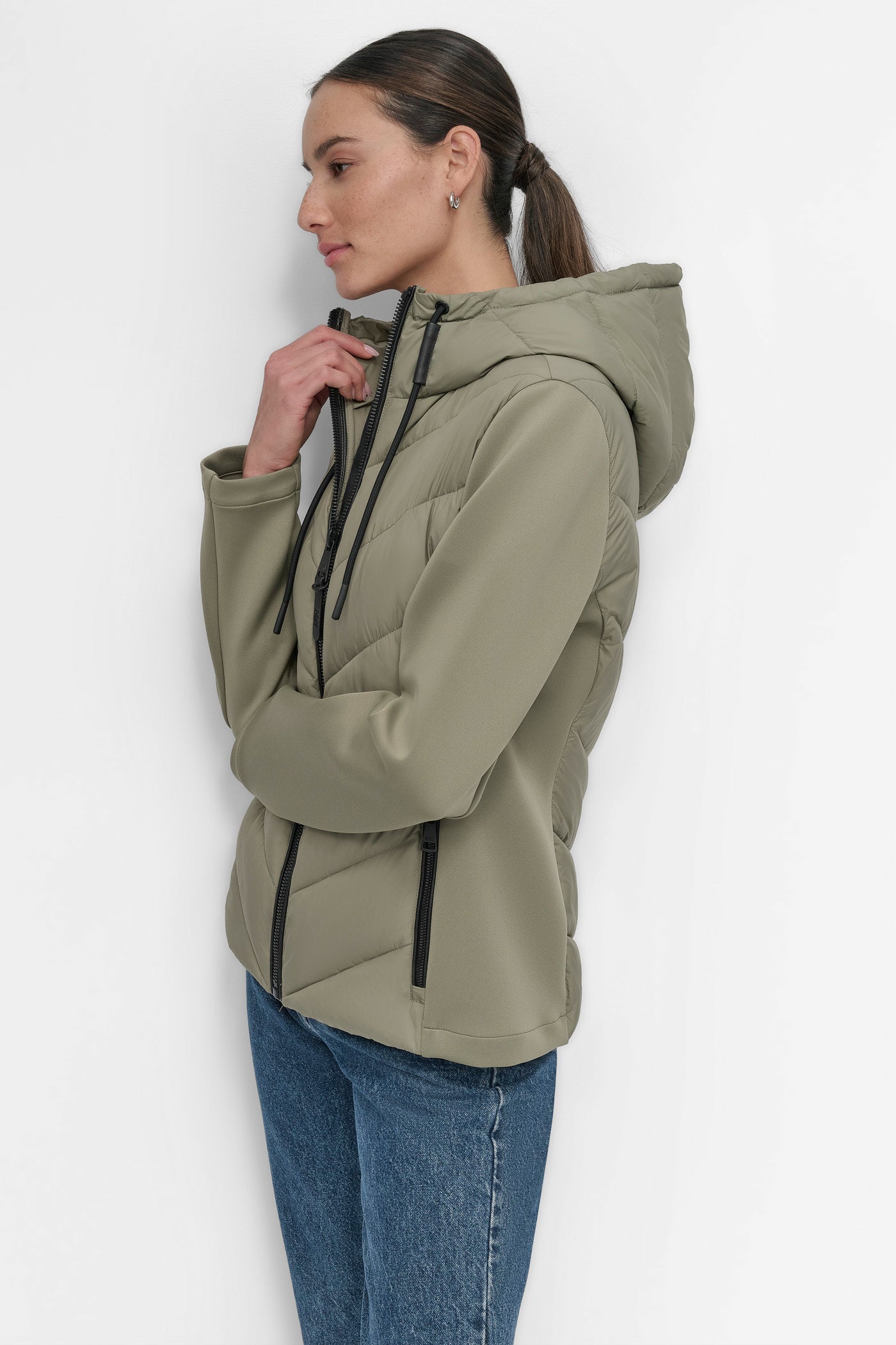 MIXED MEDIA LIGHT WEIGHT PUFFER VIEW 3 | Not Clearance or Preorder
