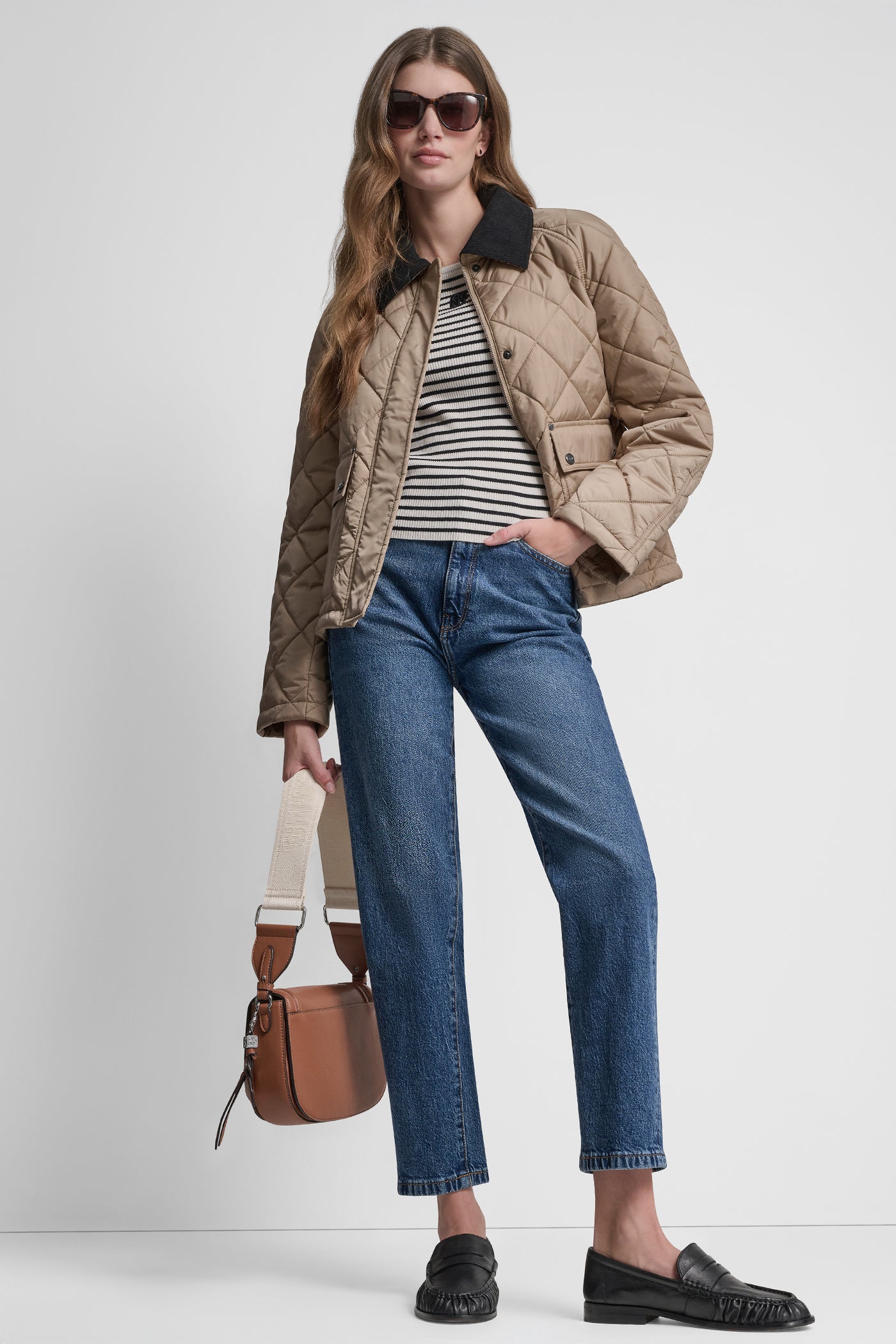 QULITED JACKET WITH CONTRAST COLLAR VIEW 3 | WOMENS COATS & JACKETS