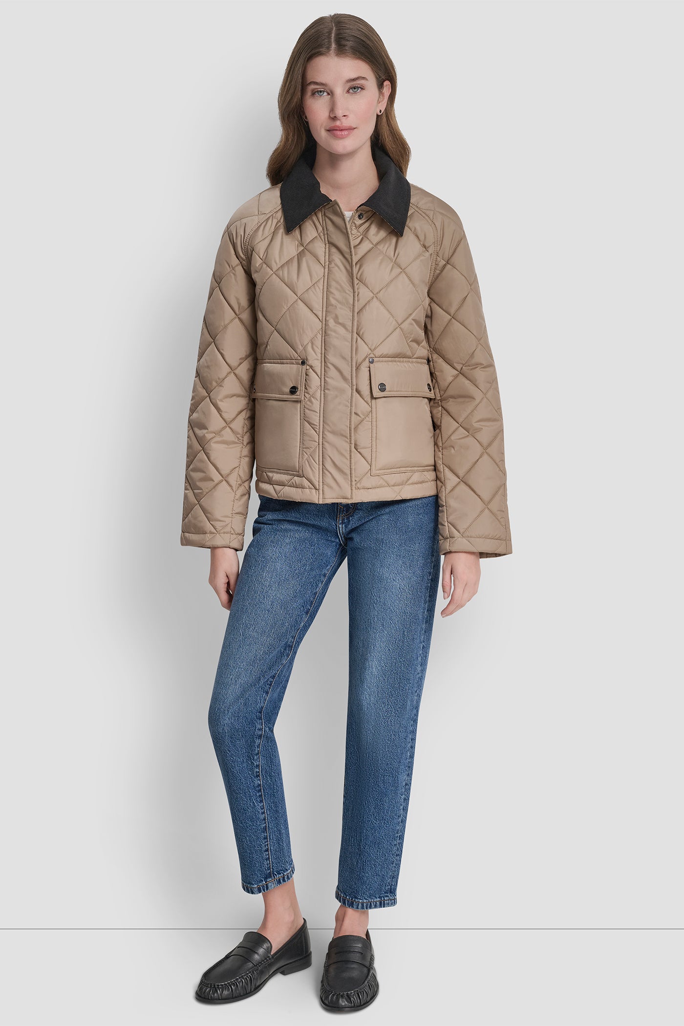 Qulited Jacket With Contrast Collar | Coat | DKNY
