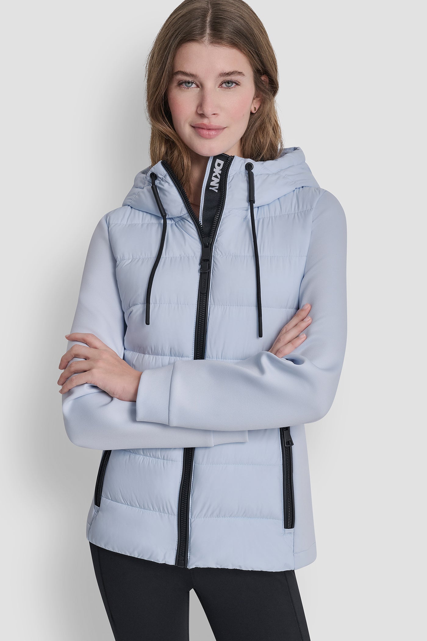 Skyway Blue MIXED MEDIA JACKET, FRONT VIEW | Sport Essentials