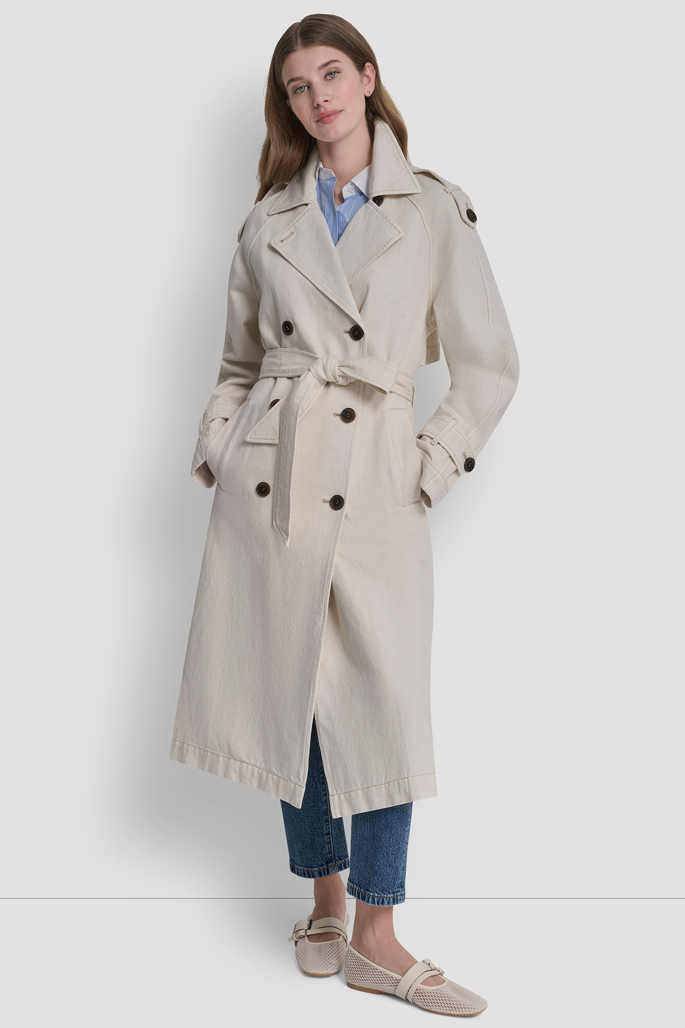 LONG BELTED TRENCH COAT VIEW 3 | Spring 2026 Campaign