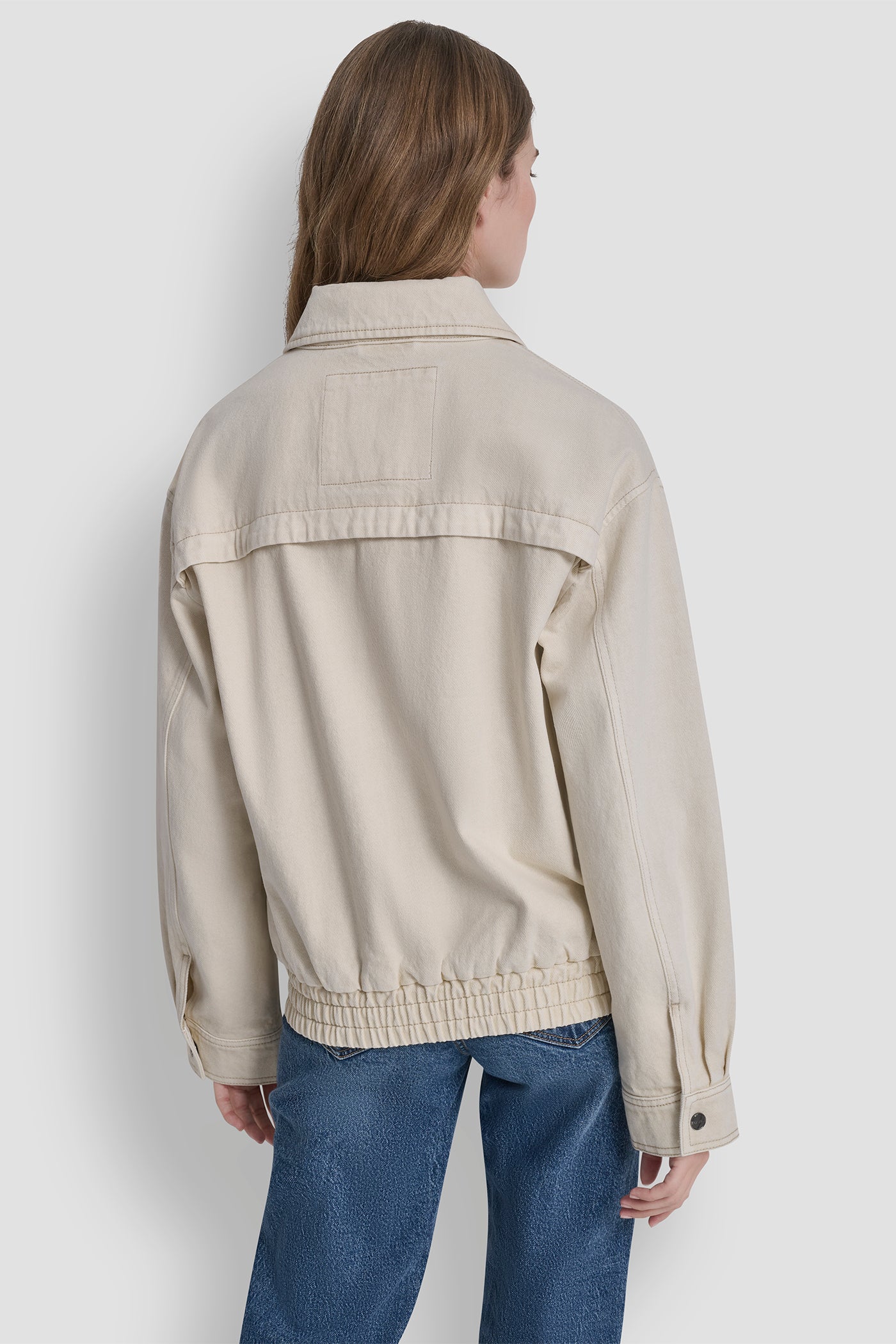 Parchment COLLARED FULL ZIP BOMBER JACKET, VIEW 2 | Spring 2026 Campaign