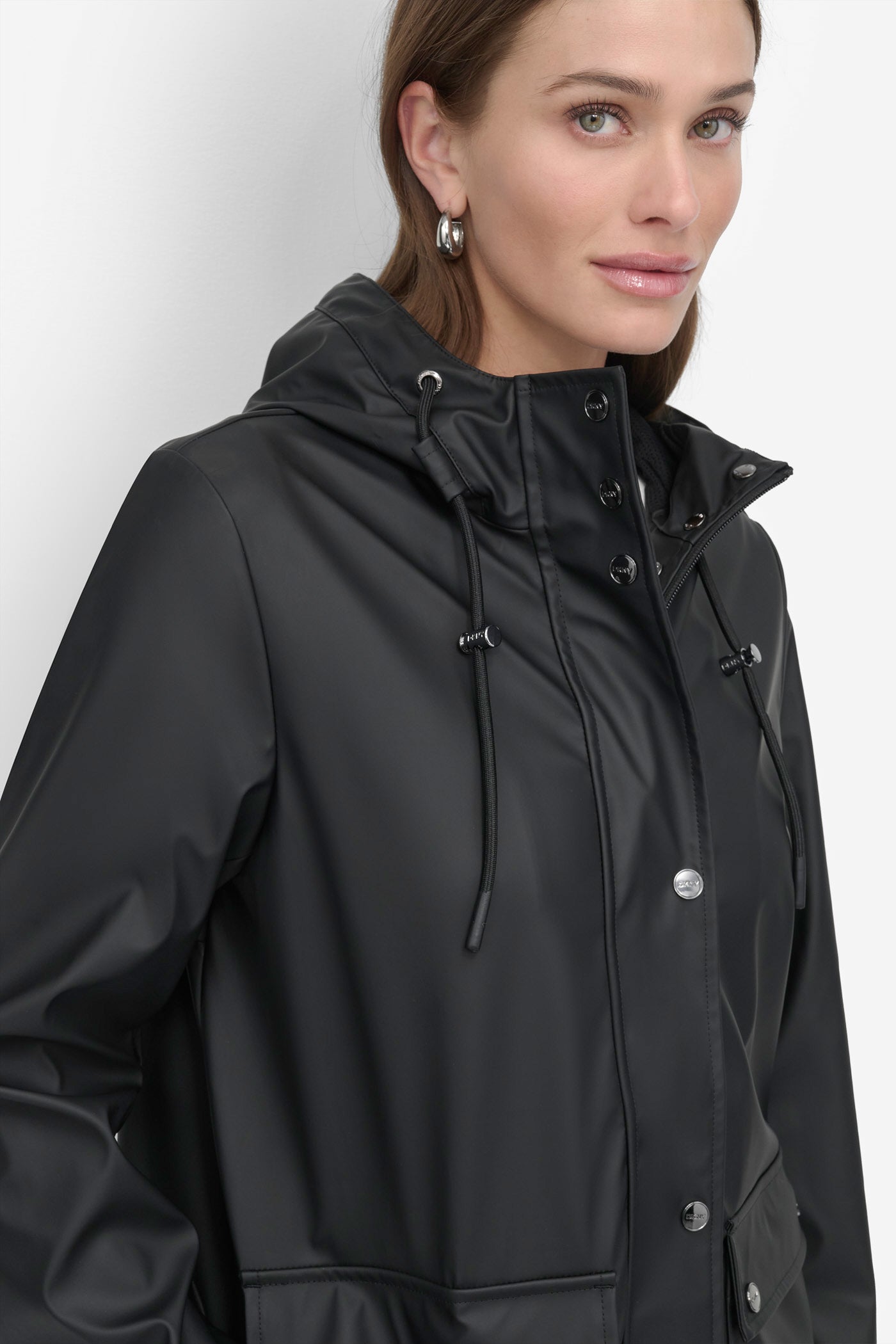 BUTTON UP RAIN COAT VIEW 4
