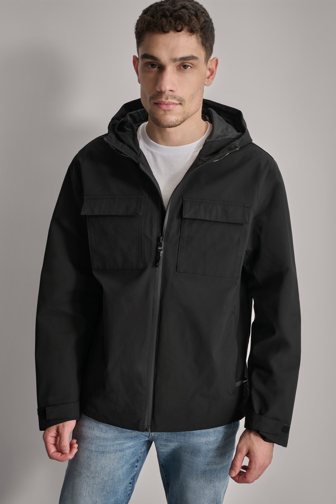 Black Dkny Jacket Man DKNY Mens Logo Packable Jacket Black Costco