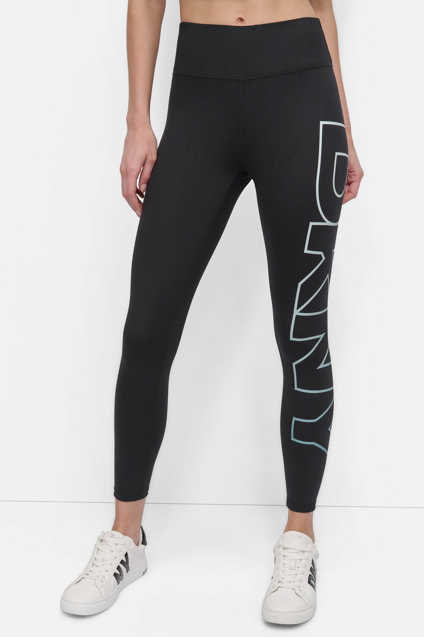 MINERAL MID-RISE LOGO 7/8 COMPRESSION LEGGING, FRONT VIEW | Leggings