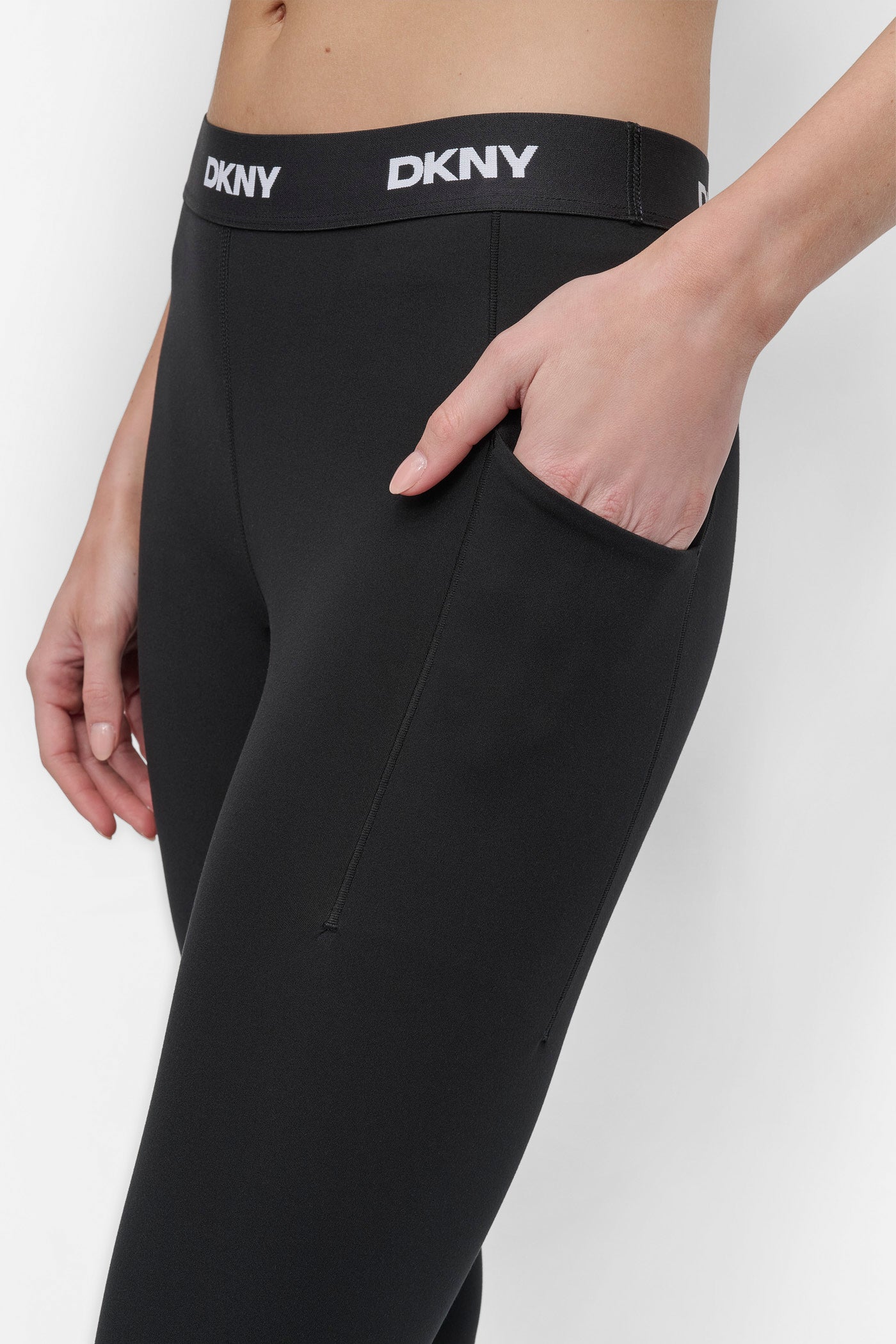 MID-RISE LOGO WAIST COMPRESSION LEGGING VIEW 4 | Leggings
