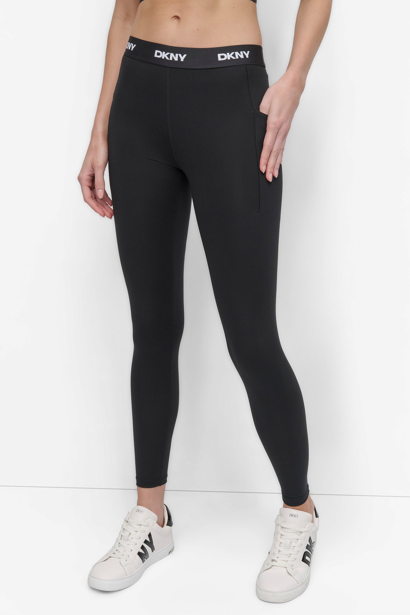 MID-RISE LOGO WAIST COMPRESSION LEGGING VIEW 5 | Leggings