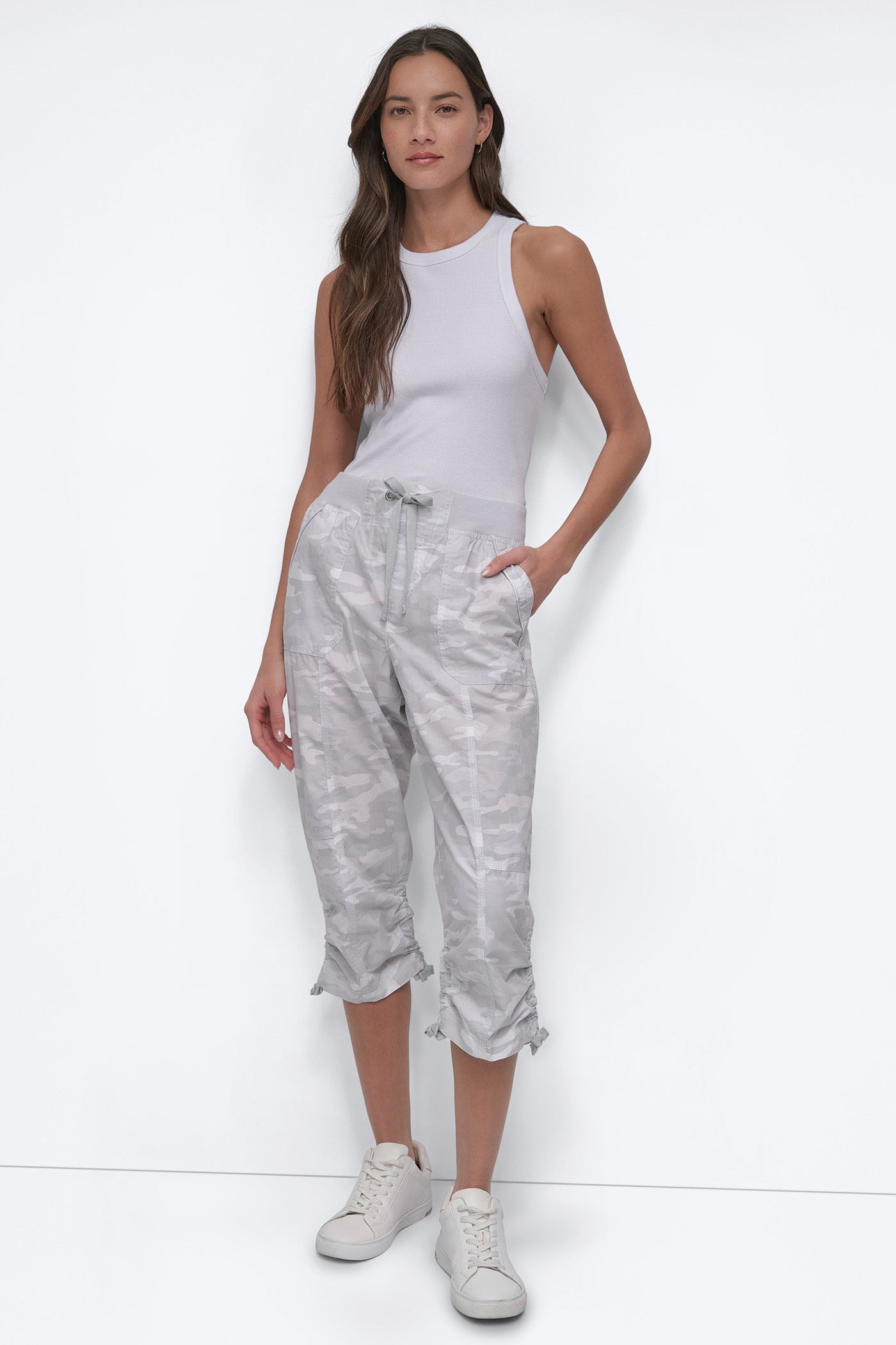 HIGH-RISE SHIRRED UTILITY CAPRI PANT VIEW 4 | Pants & Denim