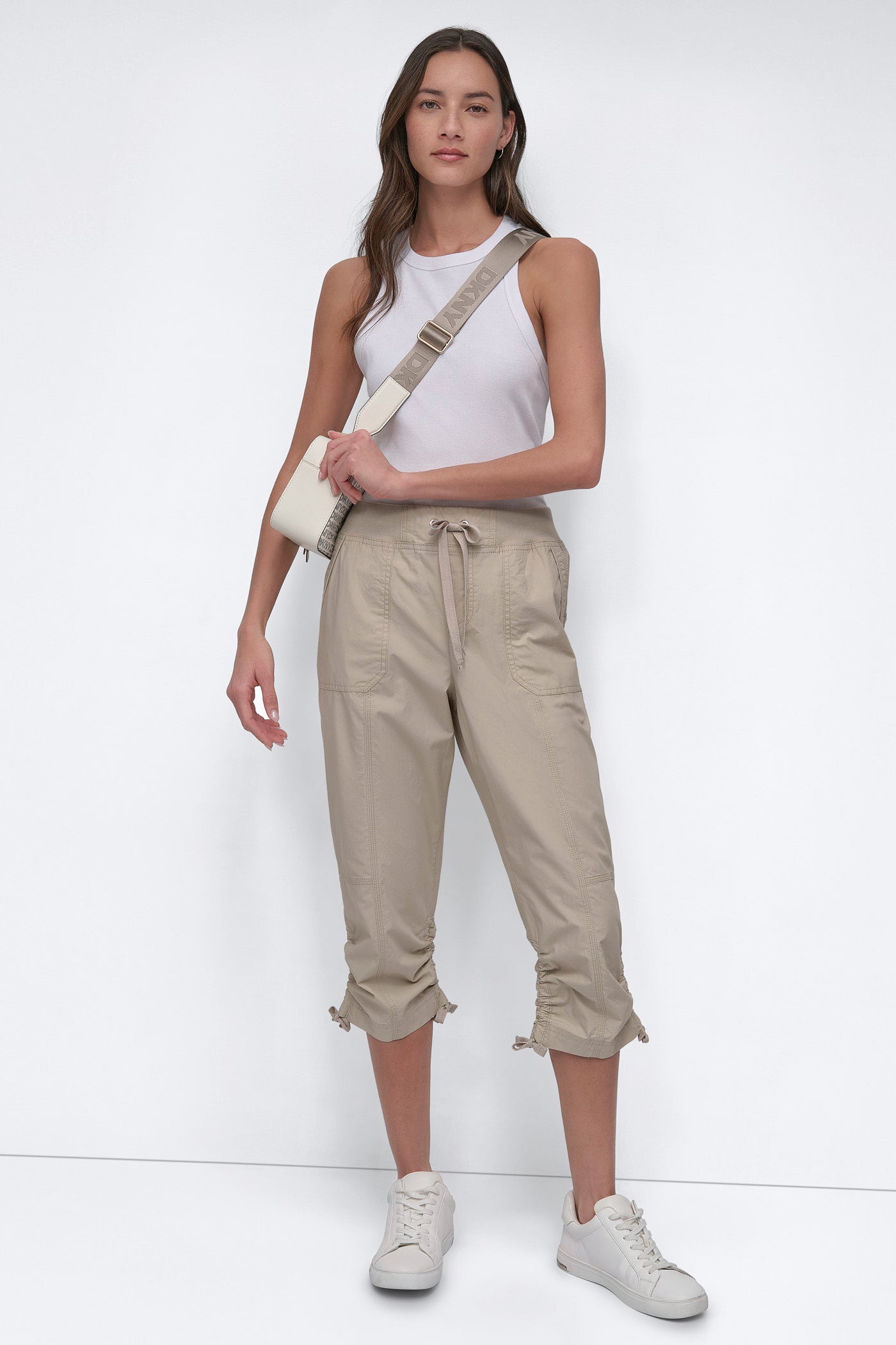 HIGH-RISE SHIRRED UTILITY CAPRI PANT VIEW 4 | Pants & Denim