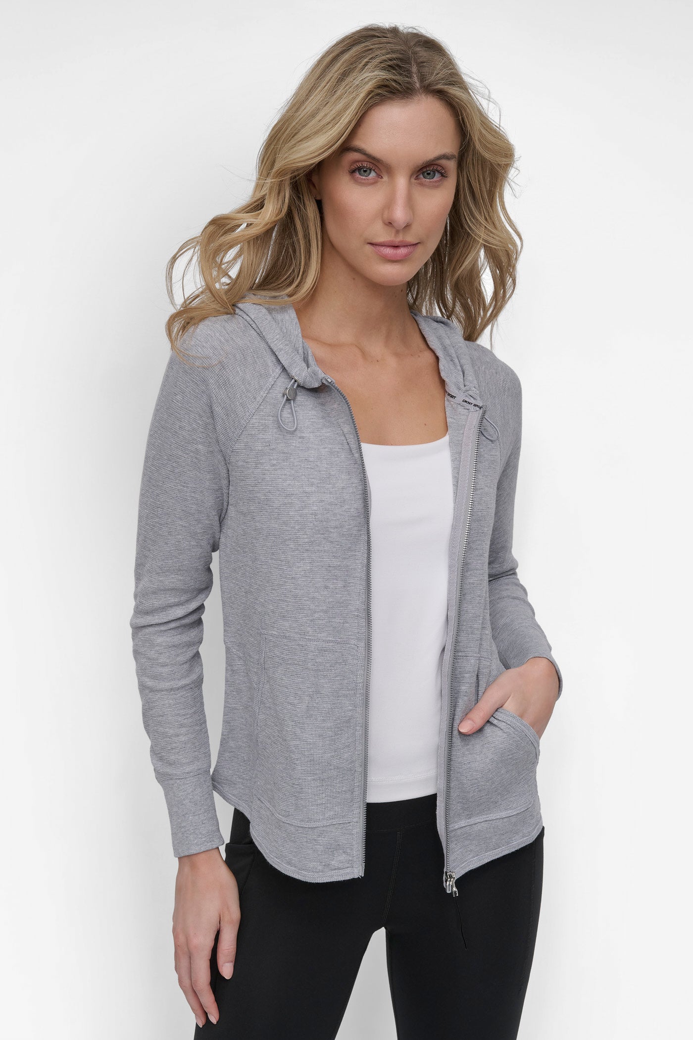 SLUB WAFFLE KNIT HOODIE VIEW 9 | Under $50