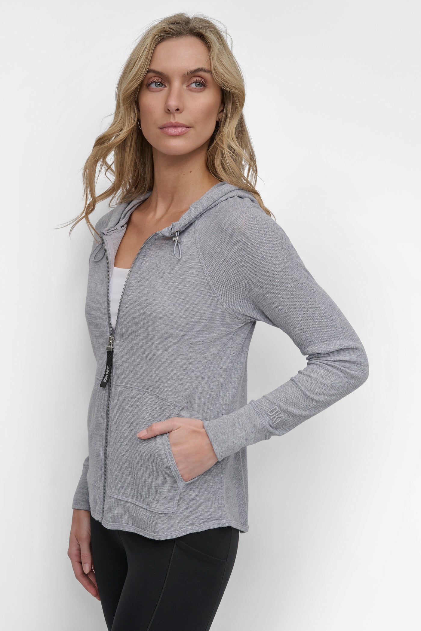SLUB WAFFLE KNIT HOODIE VIEW 3 | Under $50