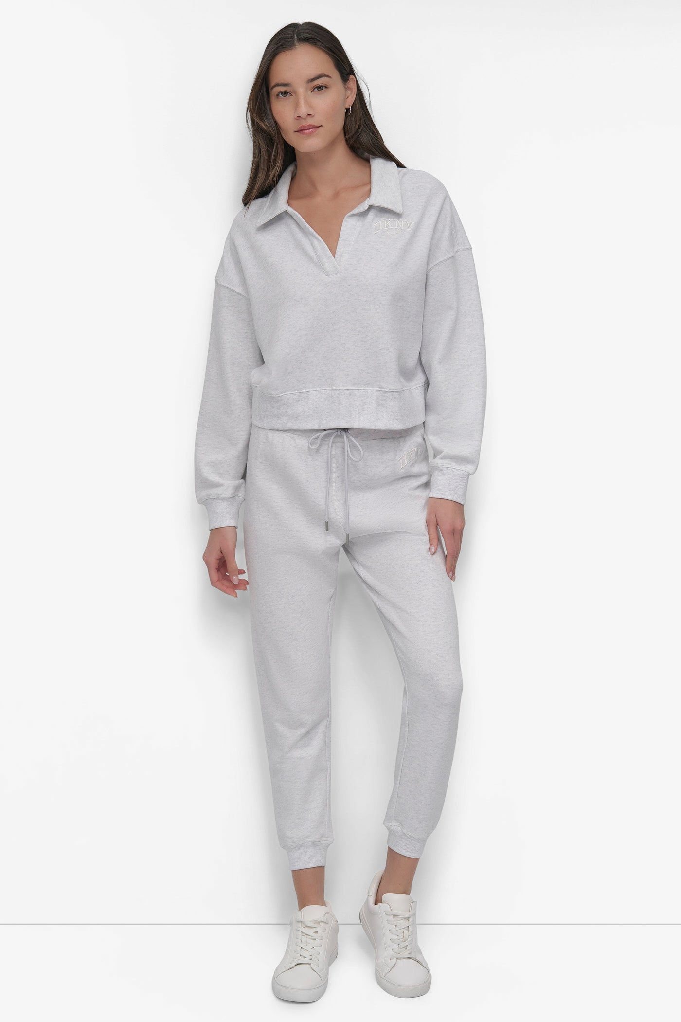 CROPPED VARSITY LOGO POLO SWEATSHIRT VIEW 7 | Sport Essentials