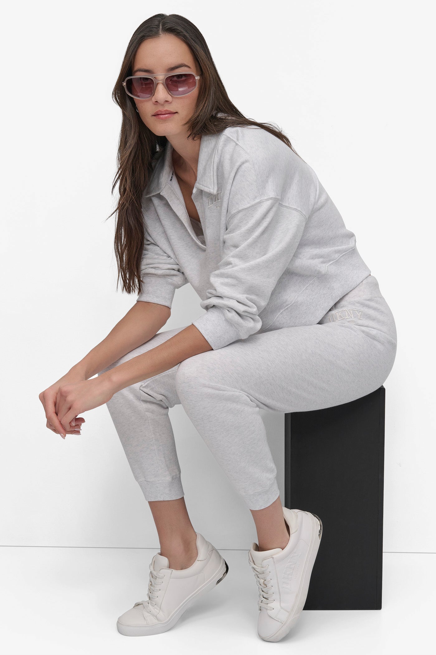 CROPPED VARSITY LOGO POLO SWEATSHIRT VIEW 10 | Sport Essentials