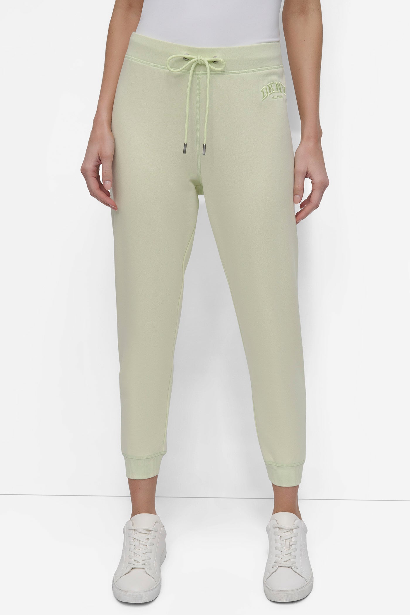 ICED PEAR HIGH-RISE LOGO EMBROIDERED TAPERED JOGGER, FRONT VIEW | Sweatshirts & Joggers