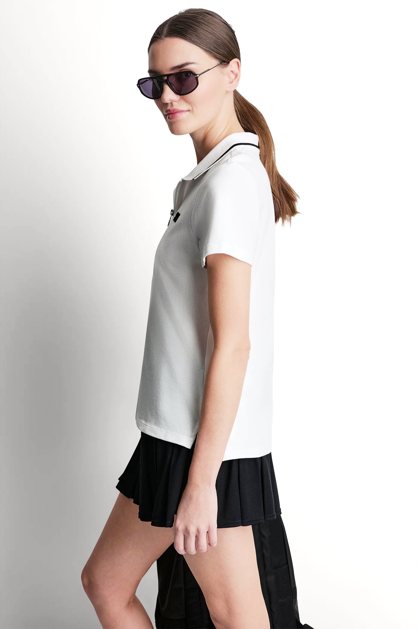 LOGO EMBROIDERED ZIP POLO VIEW 4 | SALE CLOTHING