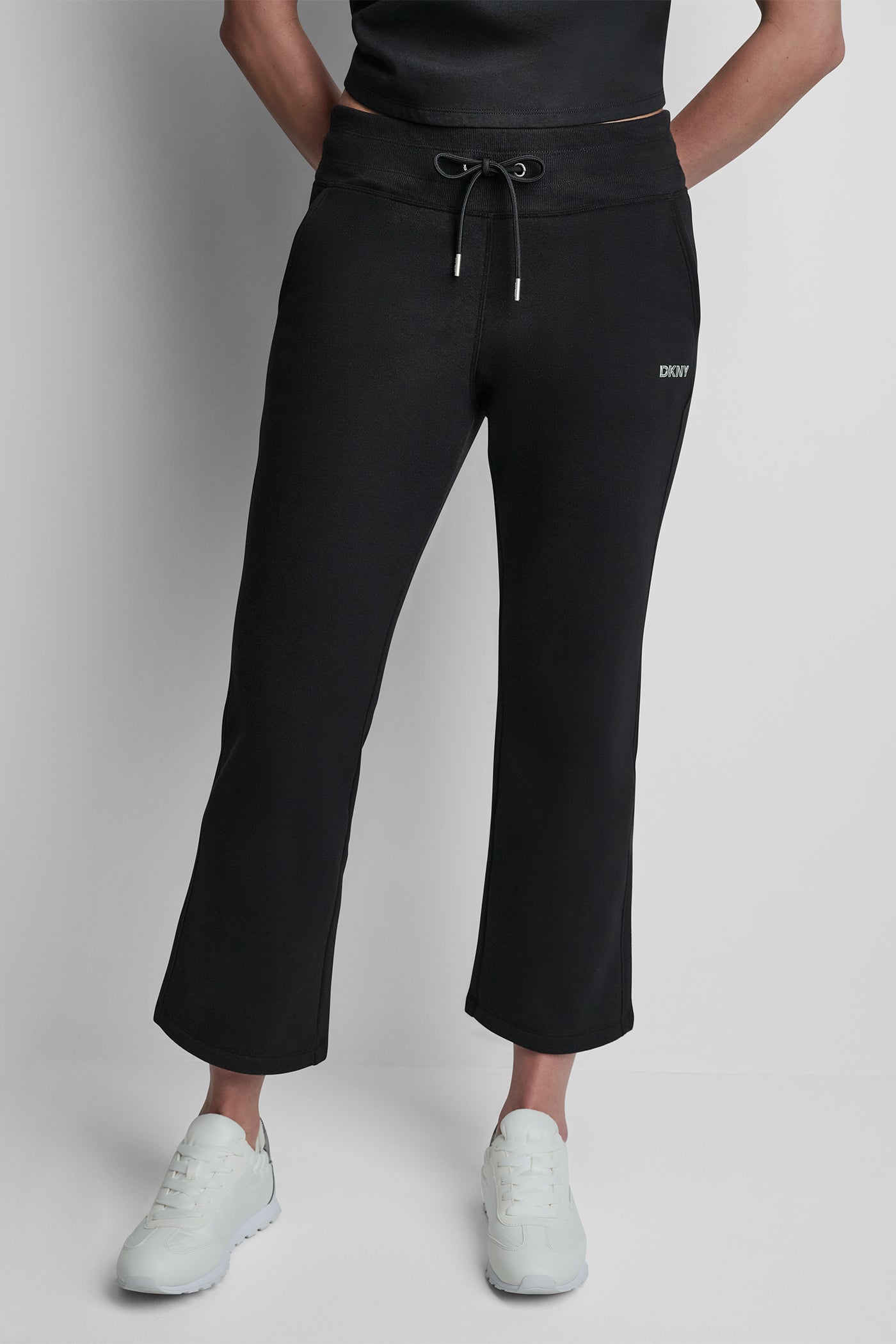 Black METALLIC BUBBLE LOGO FLARE PANT, VIEW 2 | Sweatshirts & Joggers