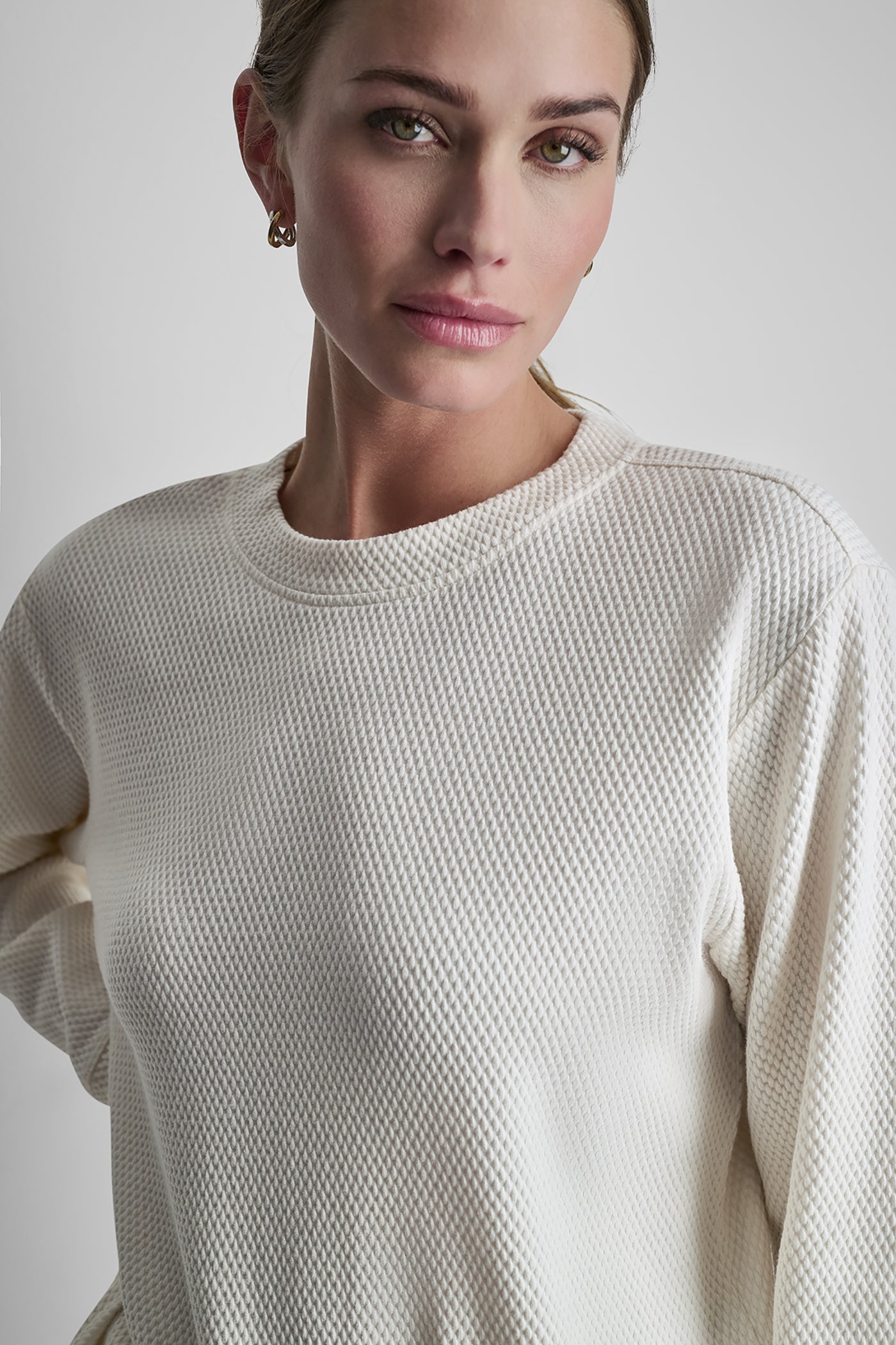 Eggnog JACQUARD KNIT PULLOVER, VIEW 1 | DKNY Sport