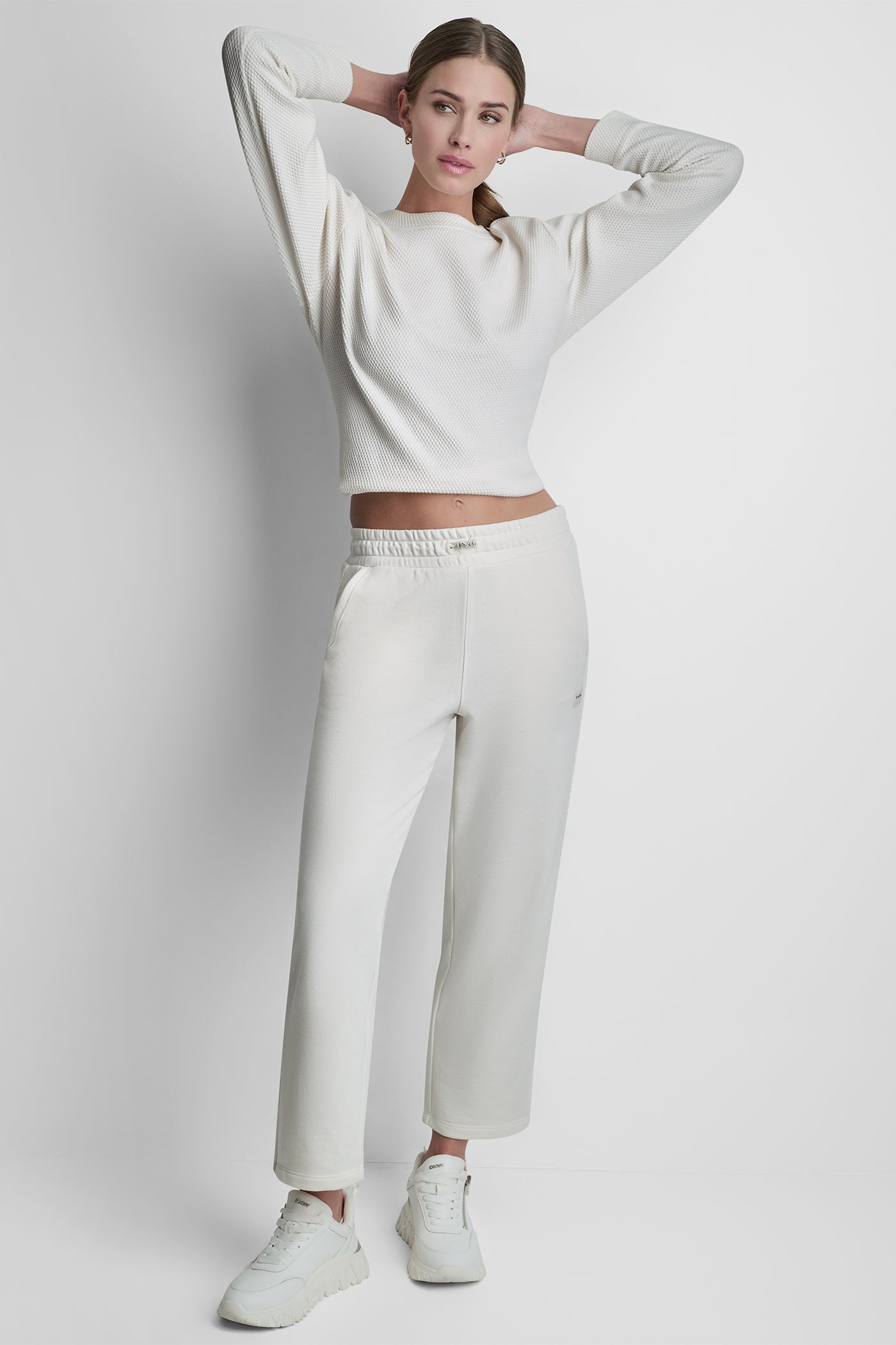JACQUARD MIX HIGH-RISE ANKLE PANT VIEW 5 | DKNY Sport