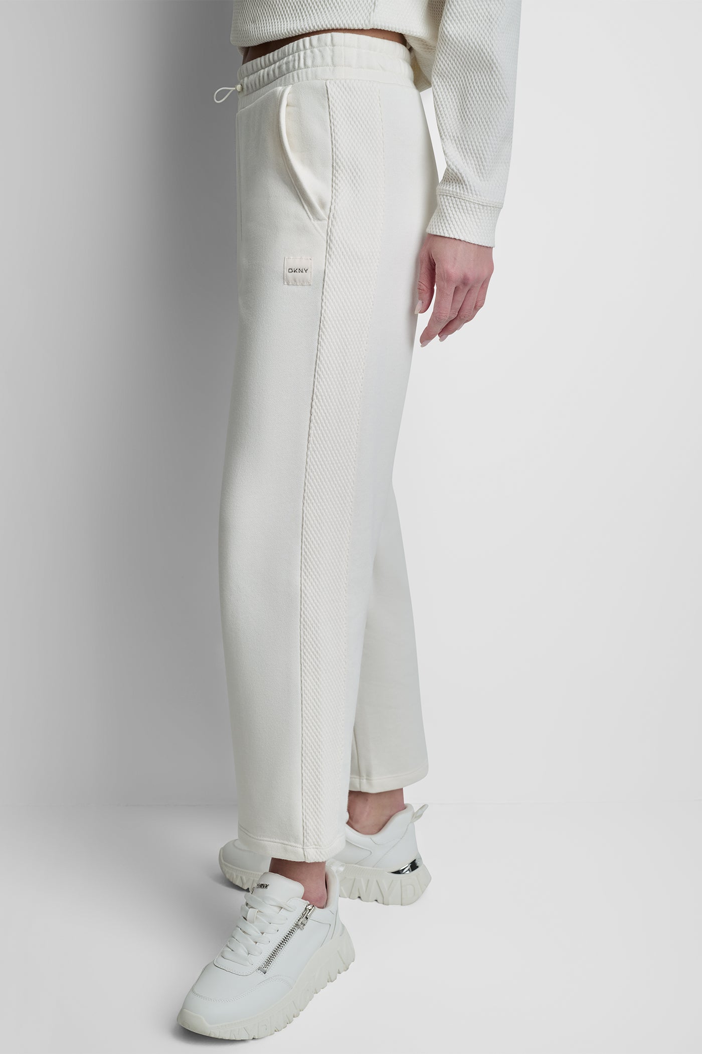 JACQUARD MIX HIGH-RISE ANKLE PANT VIEW 4 | DKNY Sport
