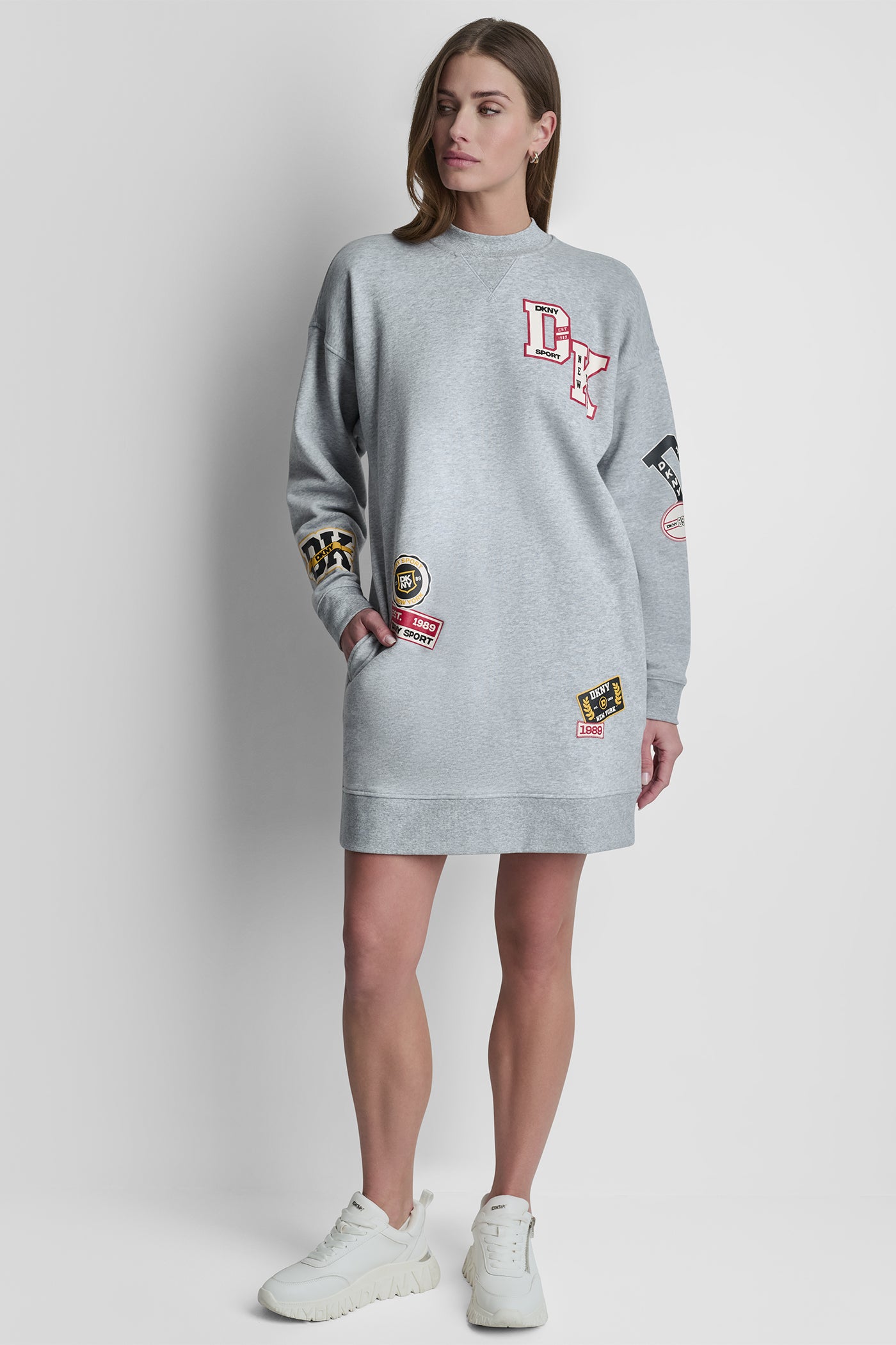 CAMPUS PATCH LONG SLEEVE SNEAKER DRESS VIEW 5