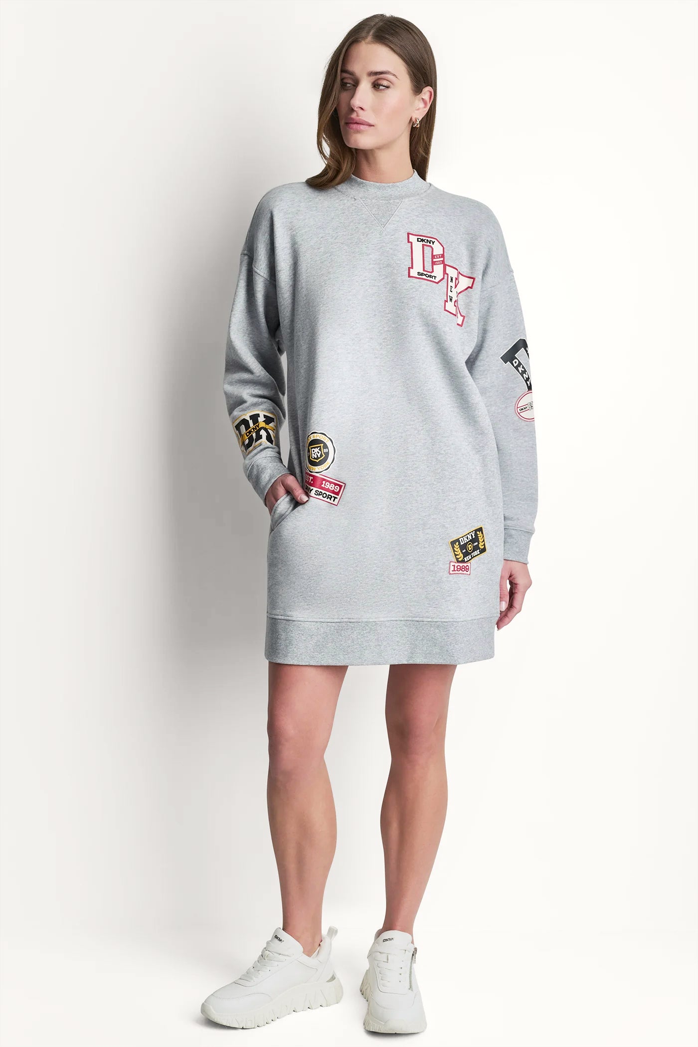 CAMPUS PATCH LONG SLEEVE SNEAKER DRESS VIEW 5 | july