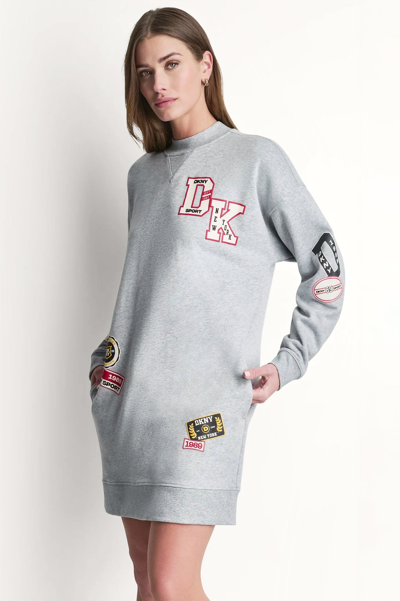 CAMPUS PATCH LONG SLEEVE SNEAKER DRESS VIEW 6 | july