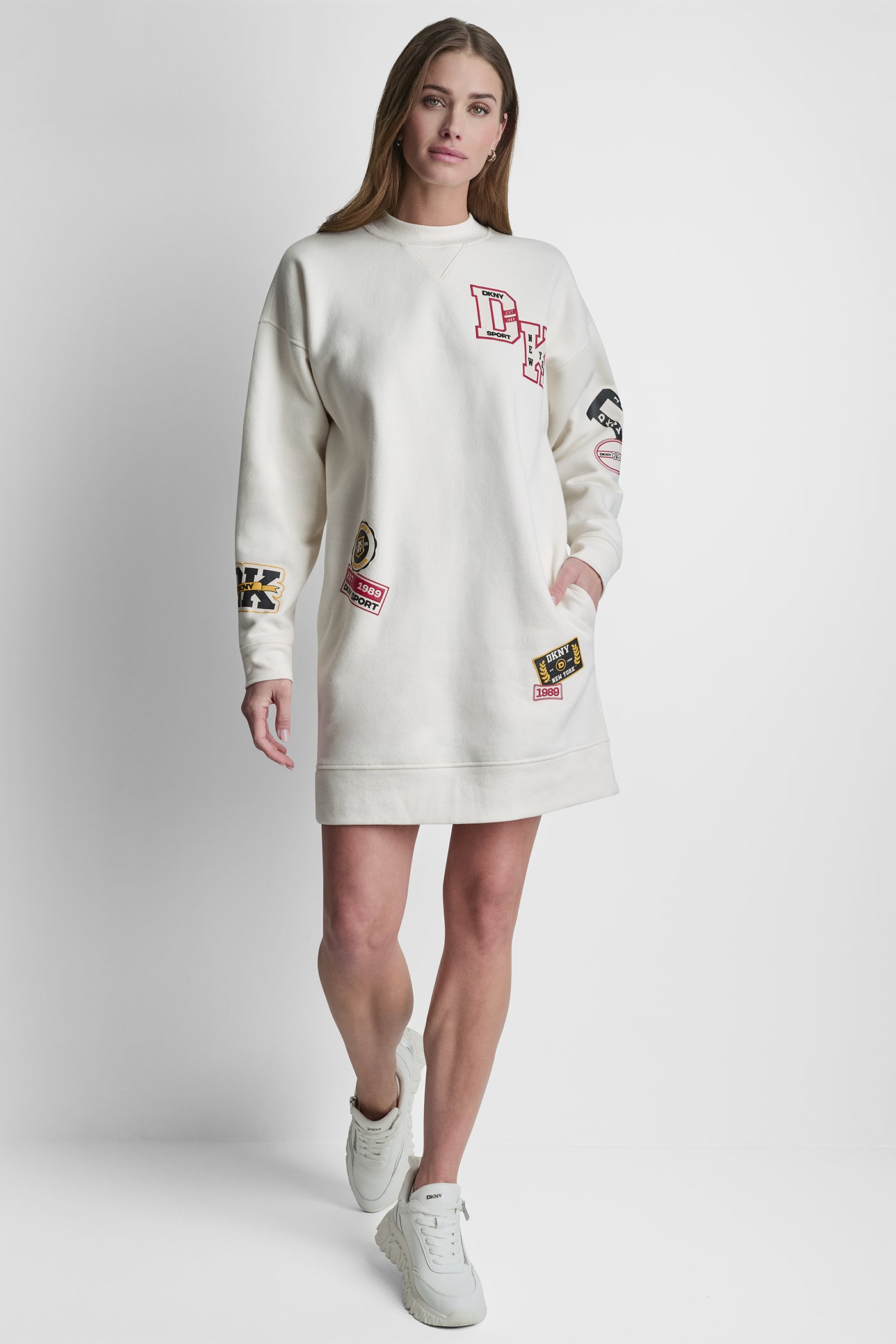 CAMPUS PATCH LONG SLEEVE SNEAKER DRESS VIEW 5