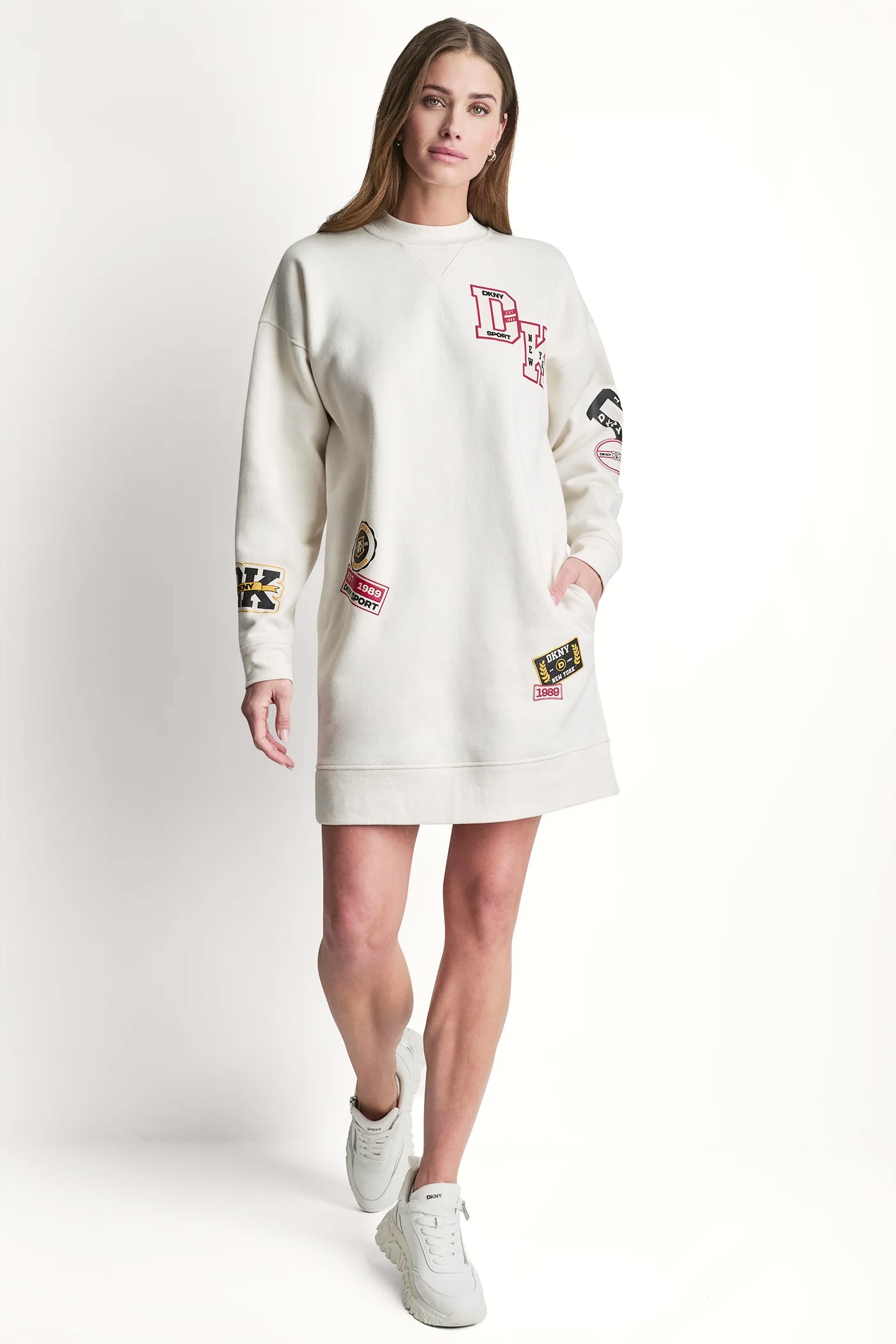 CAMPUS PATCH LONG SLEEVE SNEAKER DRESS VIEW 6 | july