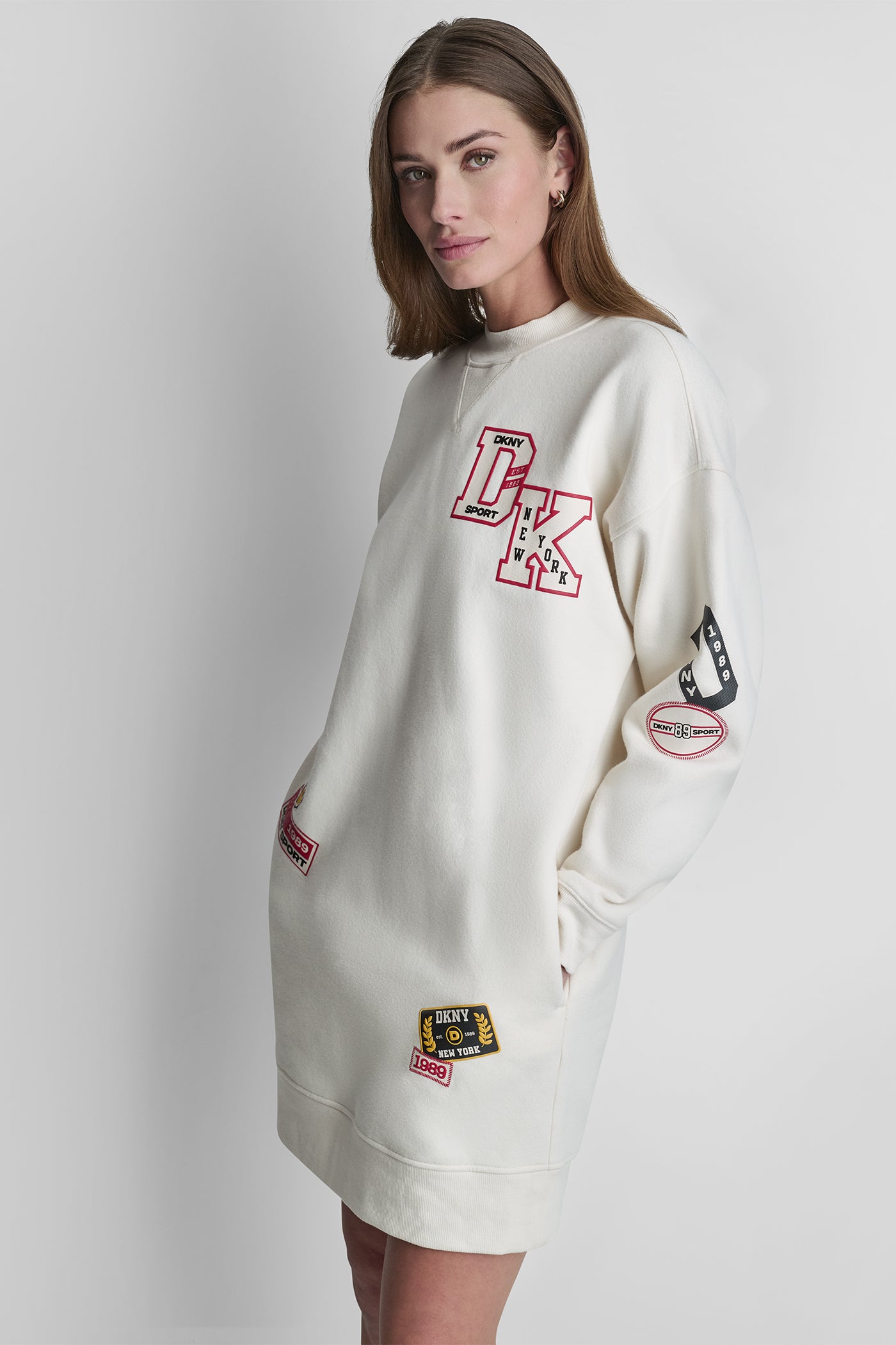 CAMPUS PATCH LONG SLEEVE SNEAKER DRESS VIEW 6
