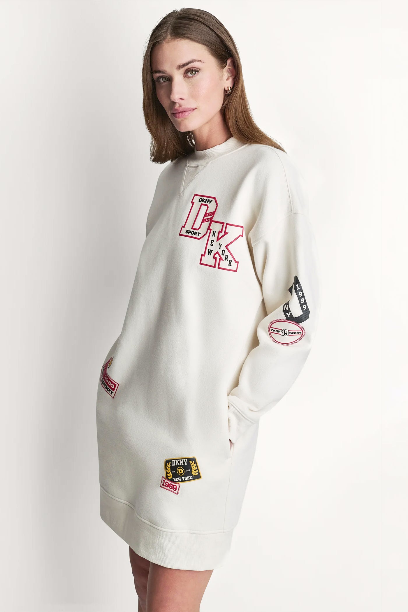 CAMPUS PATCH LONG SLEEVE SNEAKER DRESS VIEW 5 | july