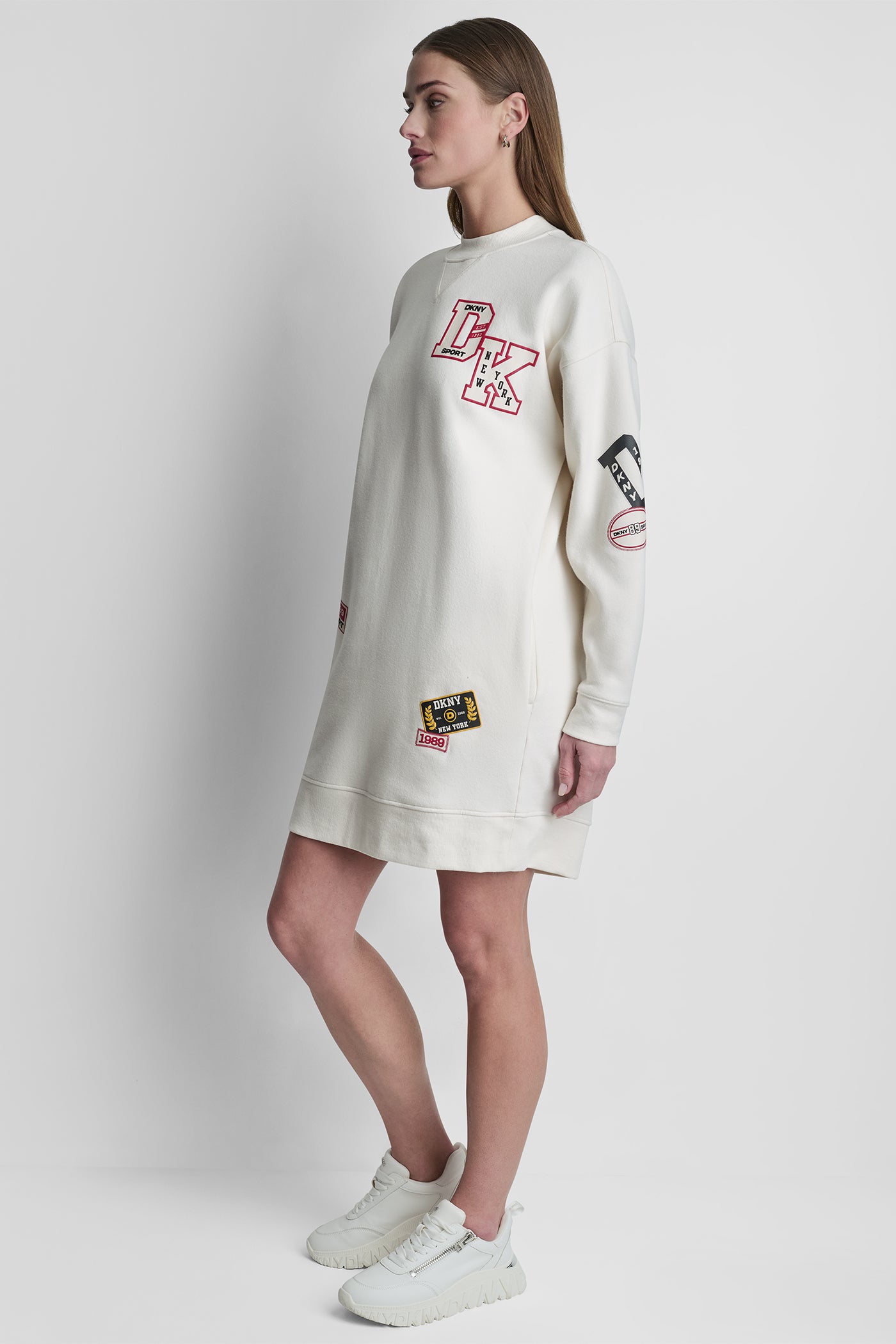 CAMPUS PATCH LONG SLEEVE SNEAKER DRESS VIEW 4