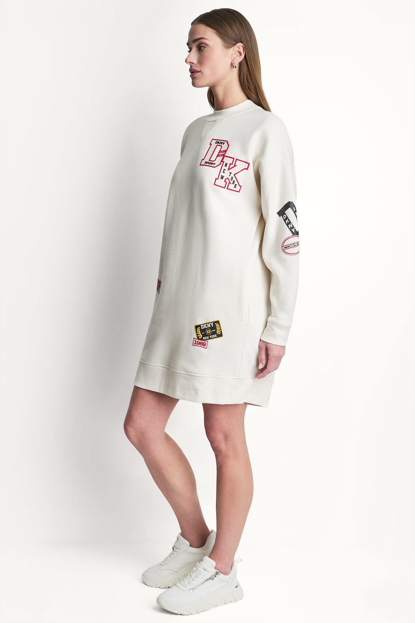 CAMPUS PATCH LONG SLEEVE SNEAKER DRESS VIEW 4 | july