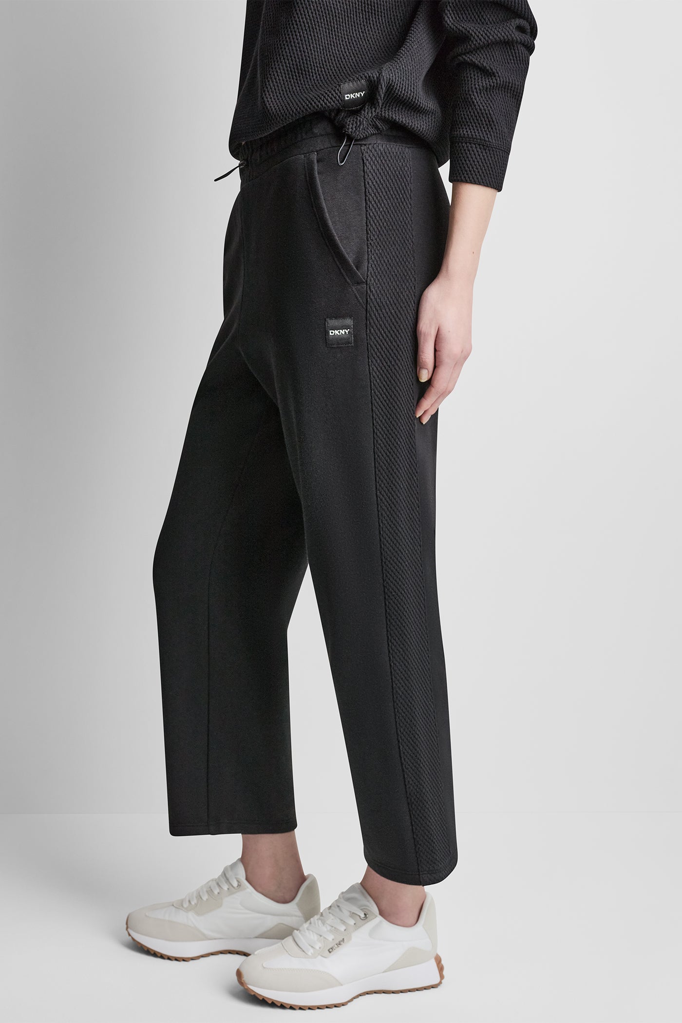 JACQUARD MIX HIGH-RISE ANKLE PANT VIEW 4 | DKNY Sport