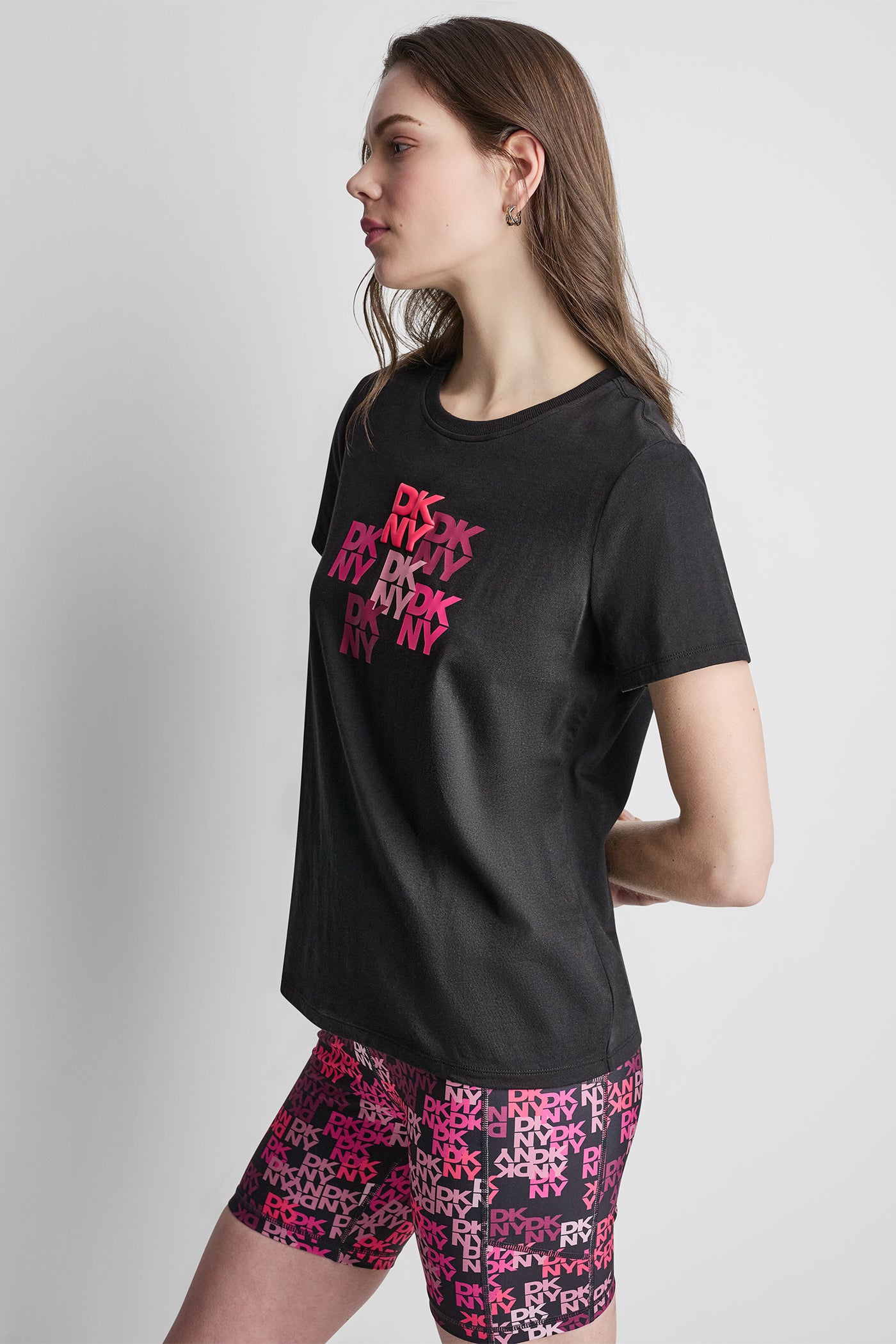 DKNY CAMO MIXED MEDIA LOGO TEE VIEW 4 | Tees & Tanks