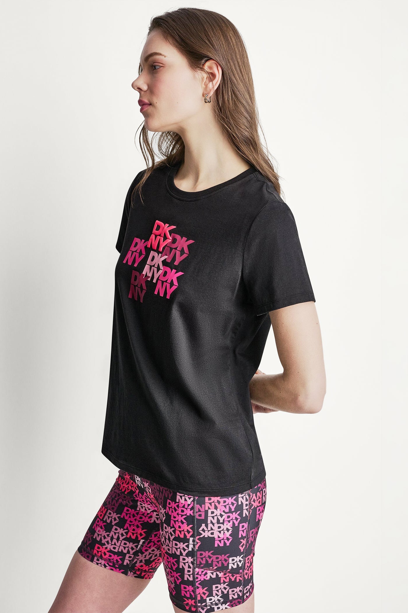 DKNY CAMO MIXED MEDIA LOGO TEE VIEW 4 | Gifts Under $100