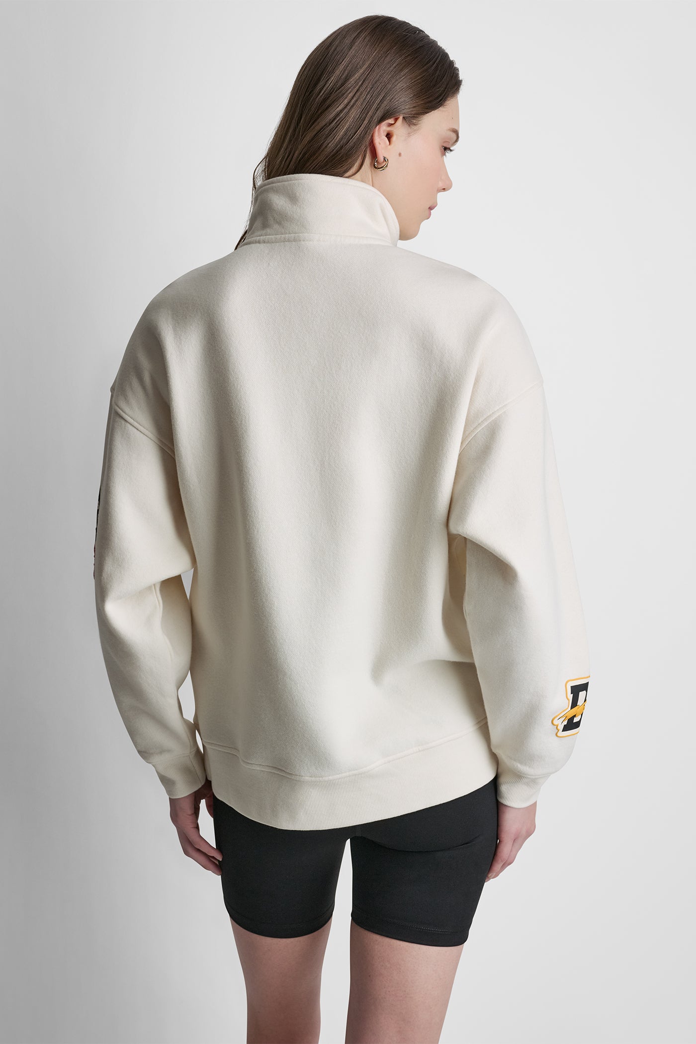 CAMPUS PATCH OVERSIZED QUARTER-ZIP VIEW 3 | Gifts Under $100