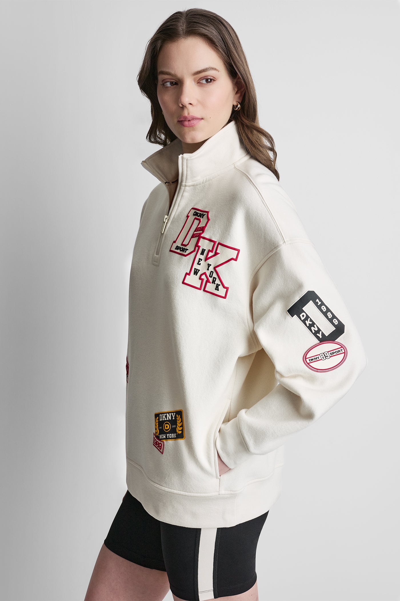CAMPUS PATCH OVERSIZED QUARTER-ZIP VIEW 4 | Gifts Under $100