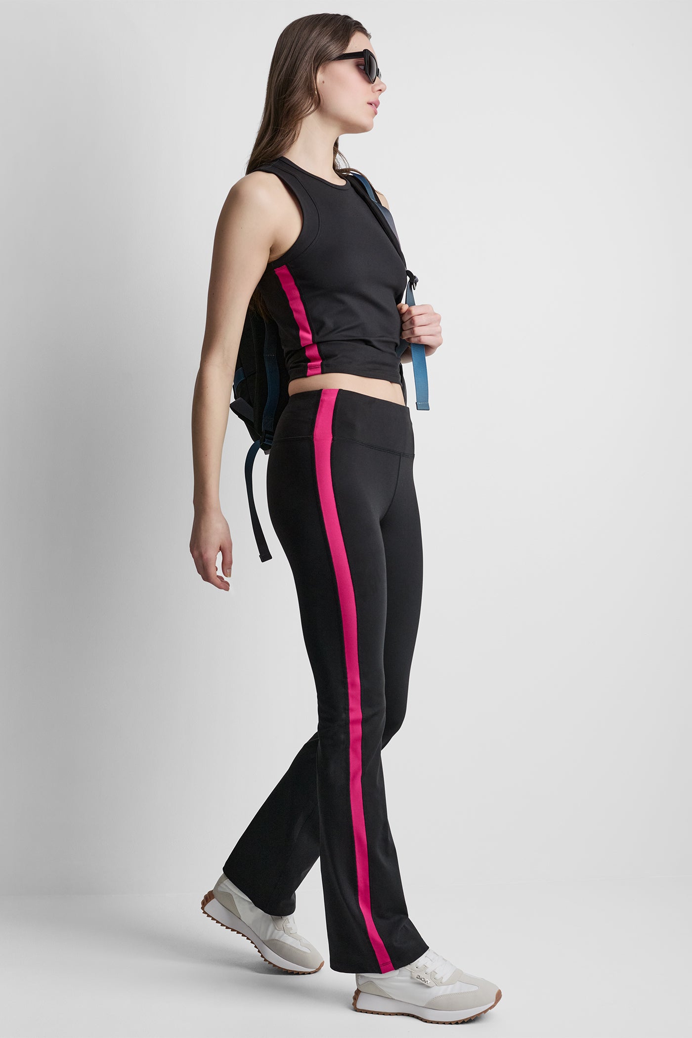 BALANCE COMPRESSION SIDE STRIPE FLARE LEGGING VIEW 8 | New Arrivals