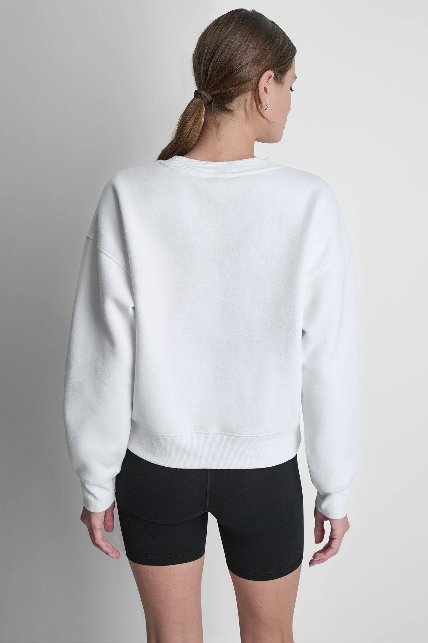 PUFF VARSITY LOGO V-NECK PULLOVER VIEW 3 | DKNY Promo
