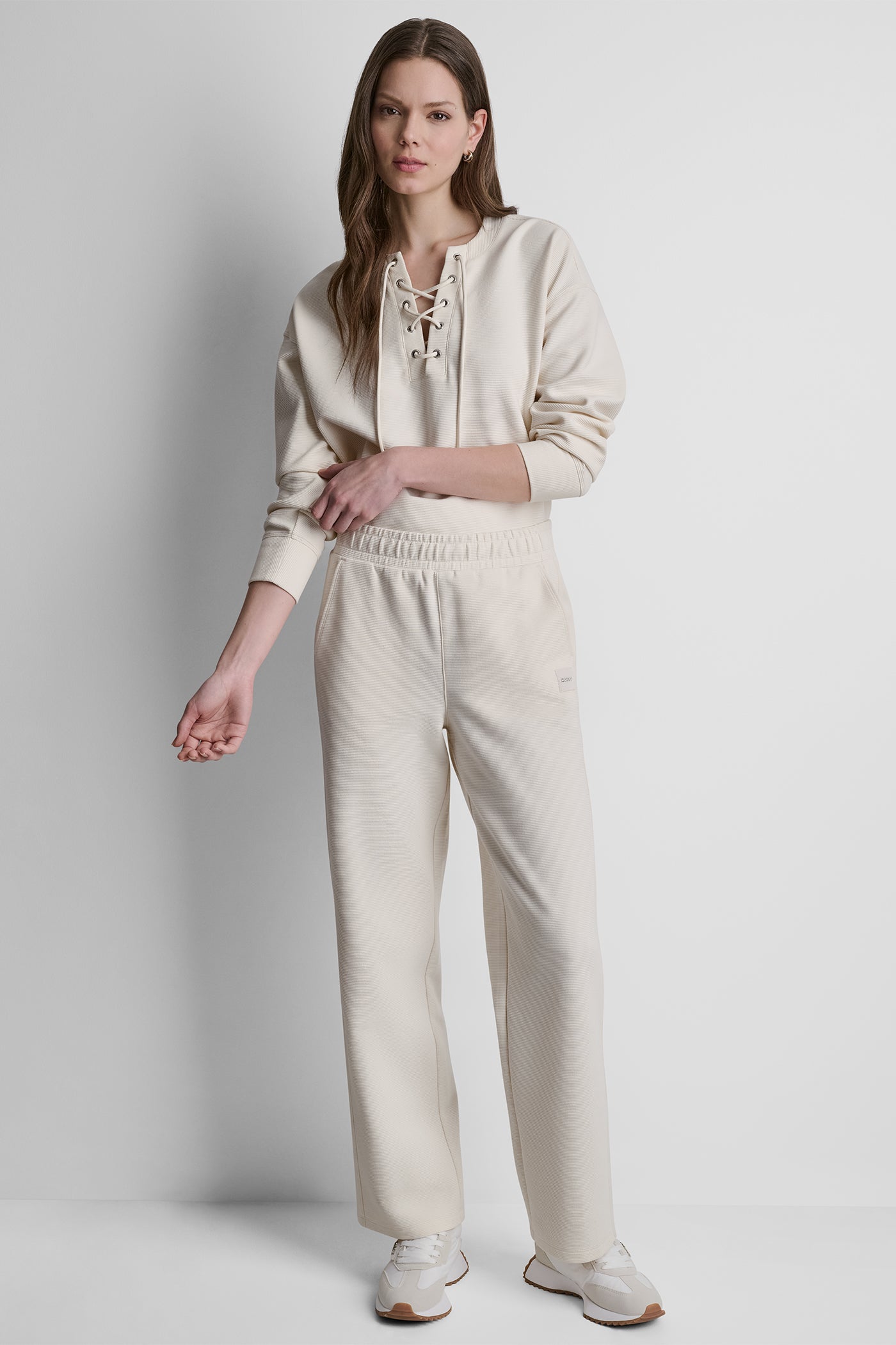 HIGH-RISE RIB TRACK PANTS VIEW 4 | Summer Collection