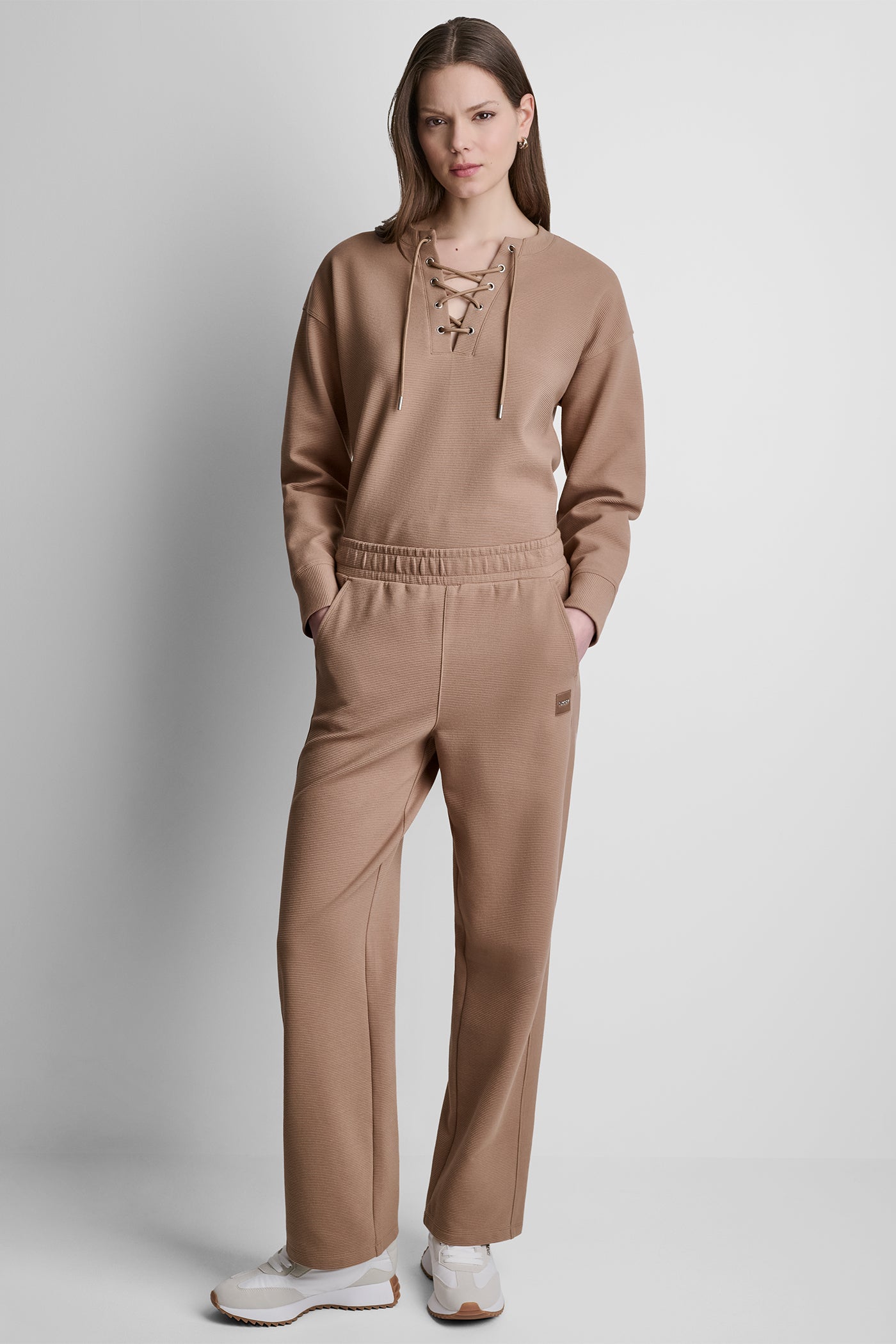 HIGH-RISE RIB TRACK PANTS VIEW 5 | Summer Collection