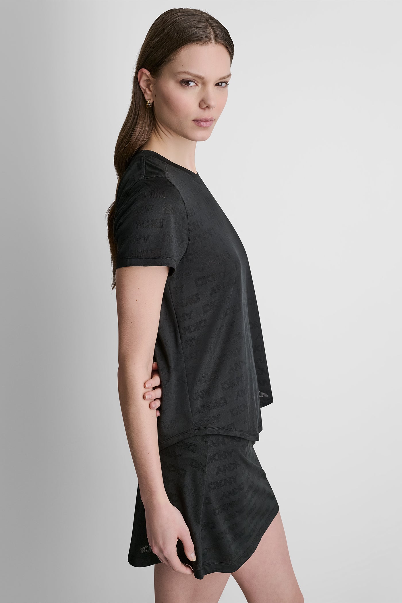 LOGO JACQUARD CREW NECK TEE VIEW 4 | New clothing
