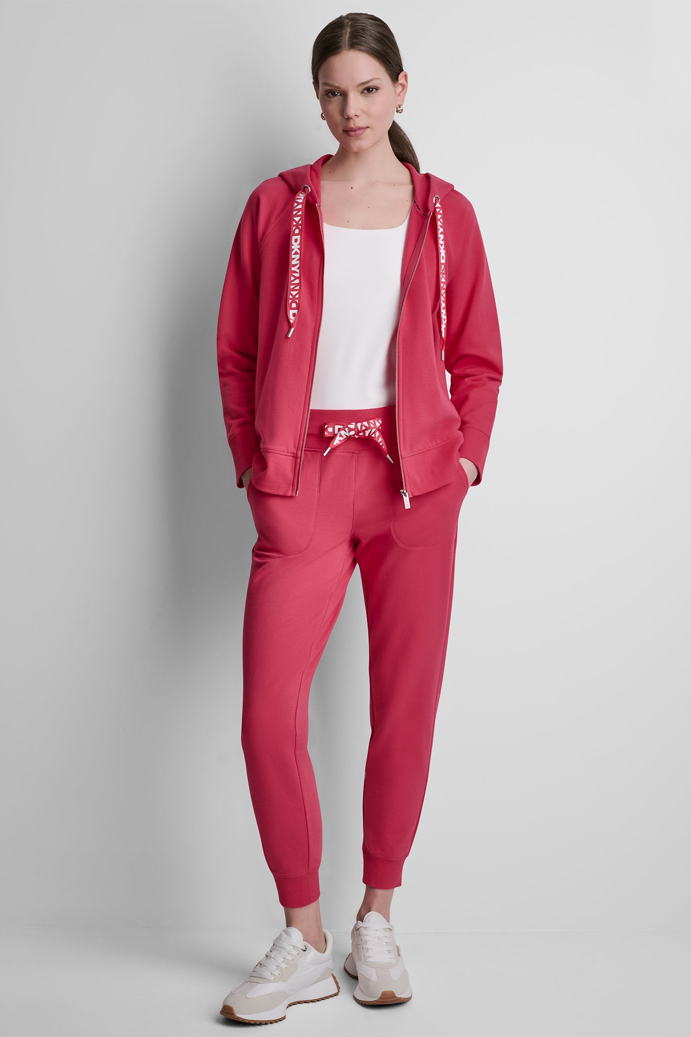 TWO-TONE LOGO DRAWSTRING HOODIE VIEW 5 | DKNY Promo