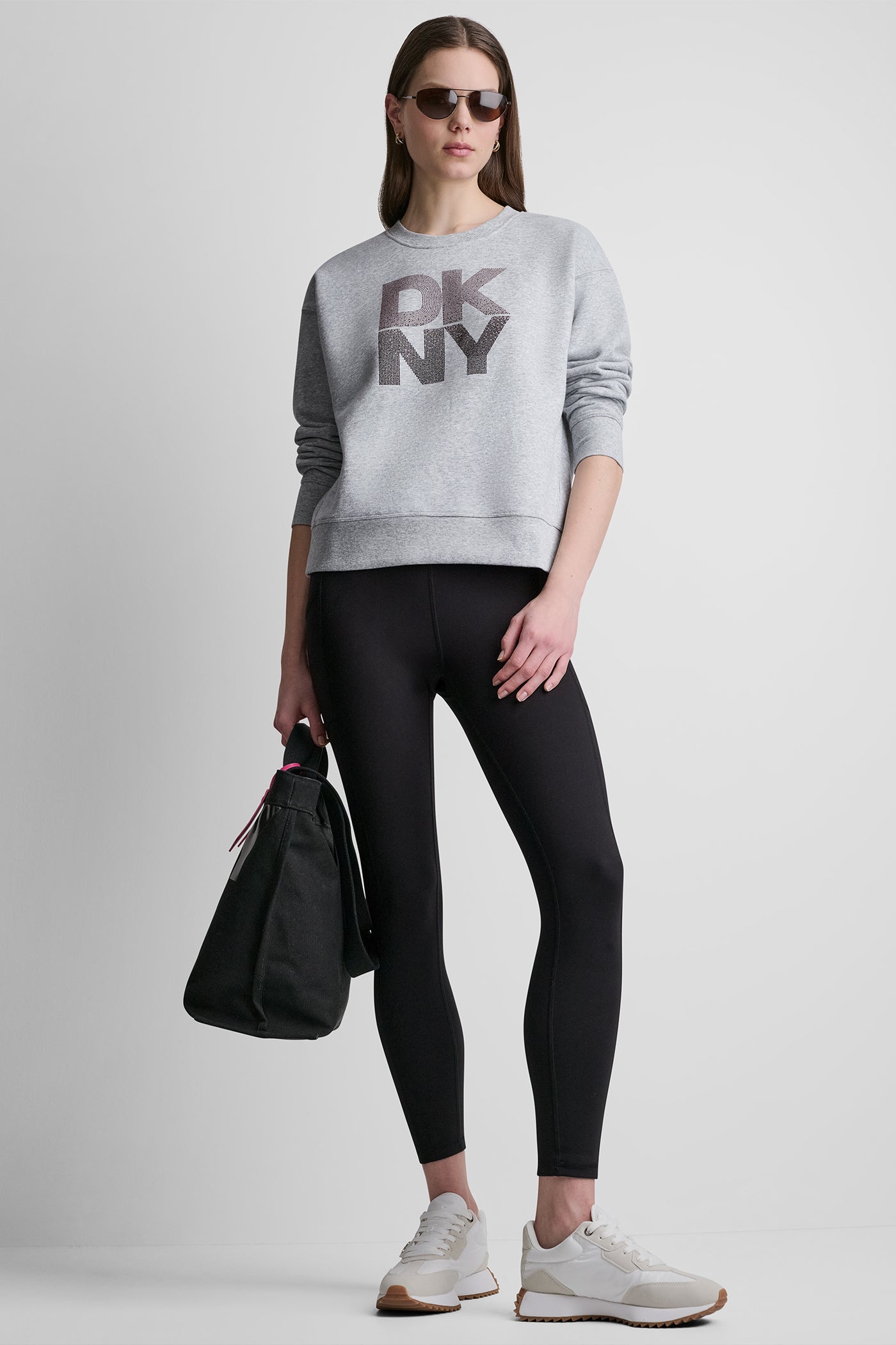 STACKED RHINESTONE LOGO PULLOVER VIEW 7 | DKNY Sport