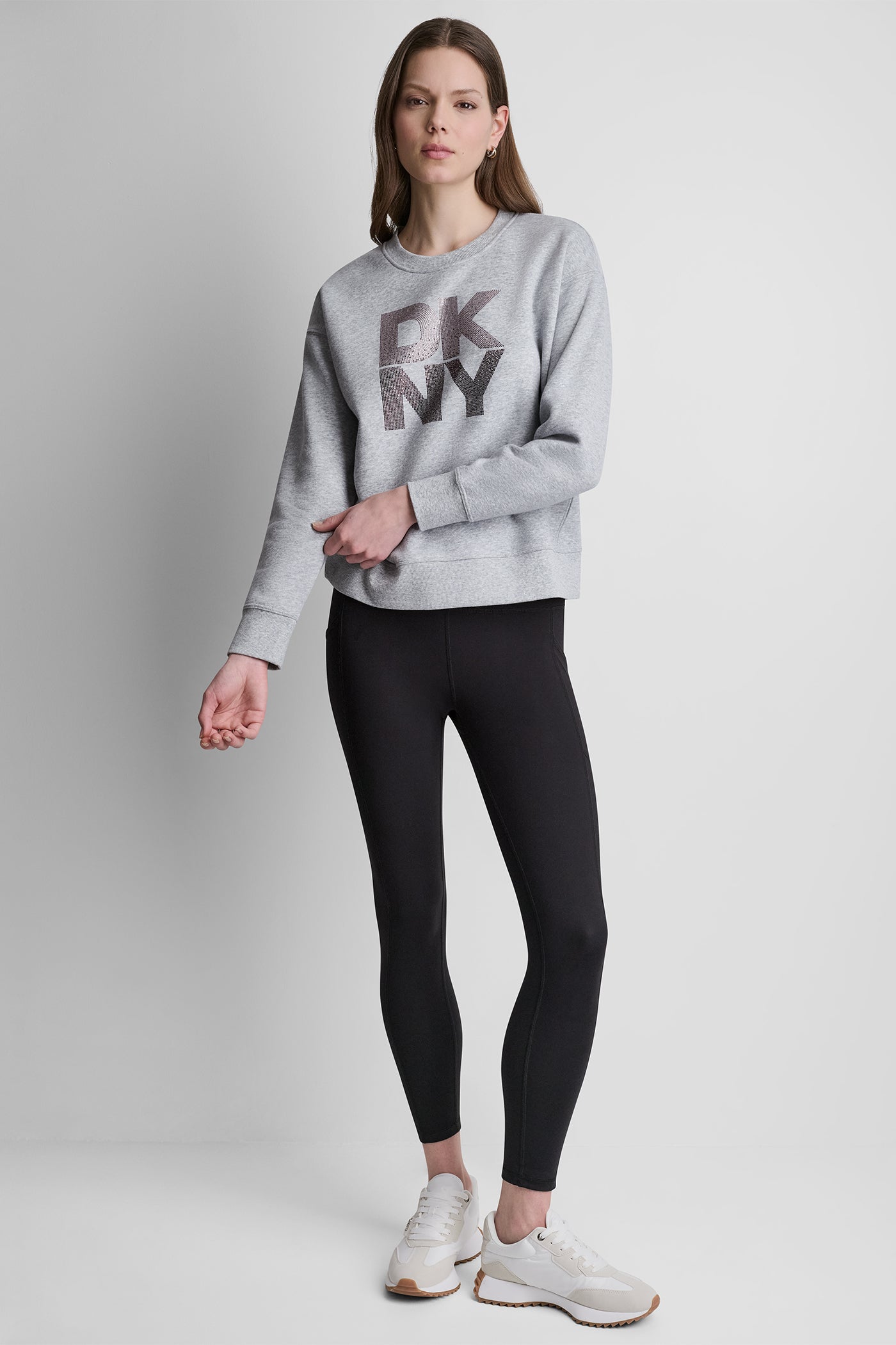 STACKED RHINESTONE LOGO PULLOVER VIEW 6 | DKNY Sport