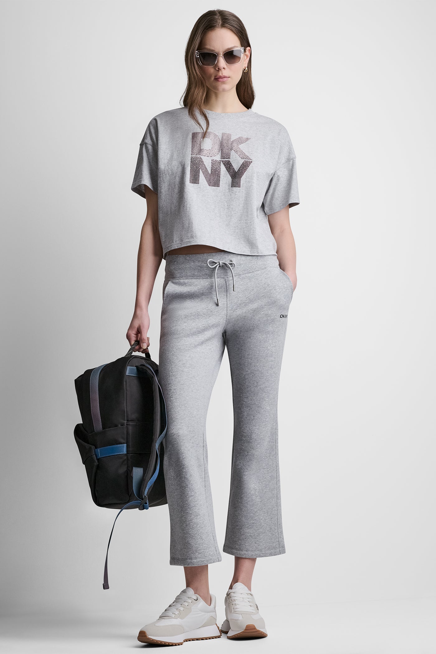STACKED OMBRE RHINESTONE LOGO TEE VIEW 9 | DKNY Promo