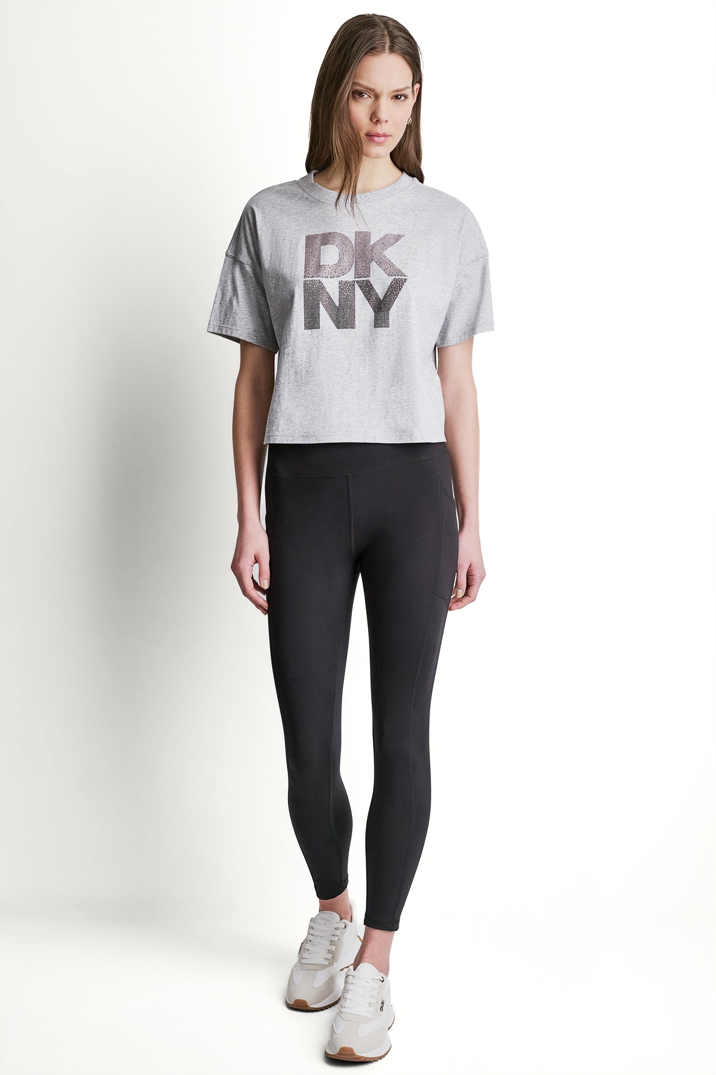 STACKED OMBRE RHINESTONE LOGO TEE VIEW 5 | New clothing