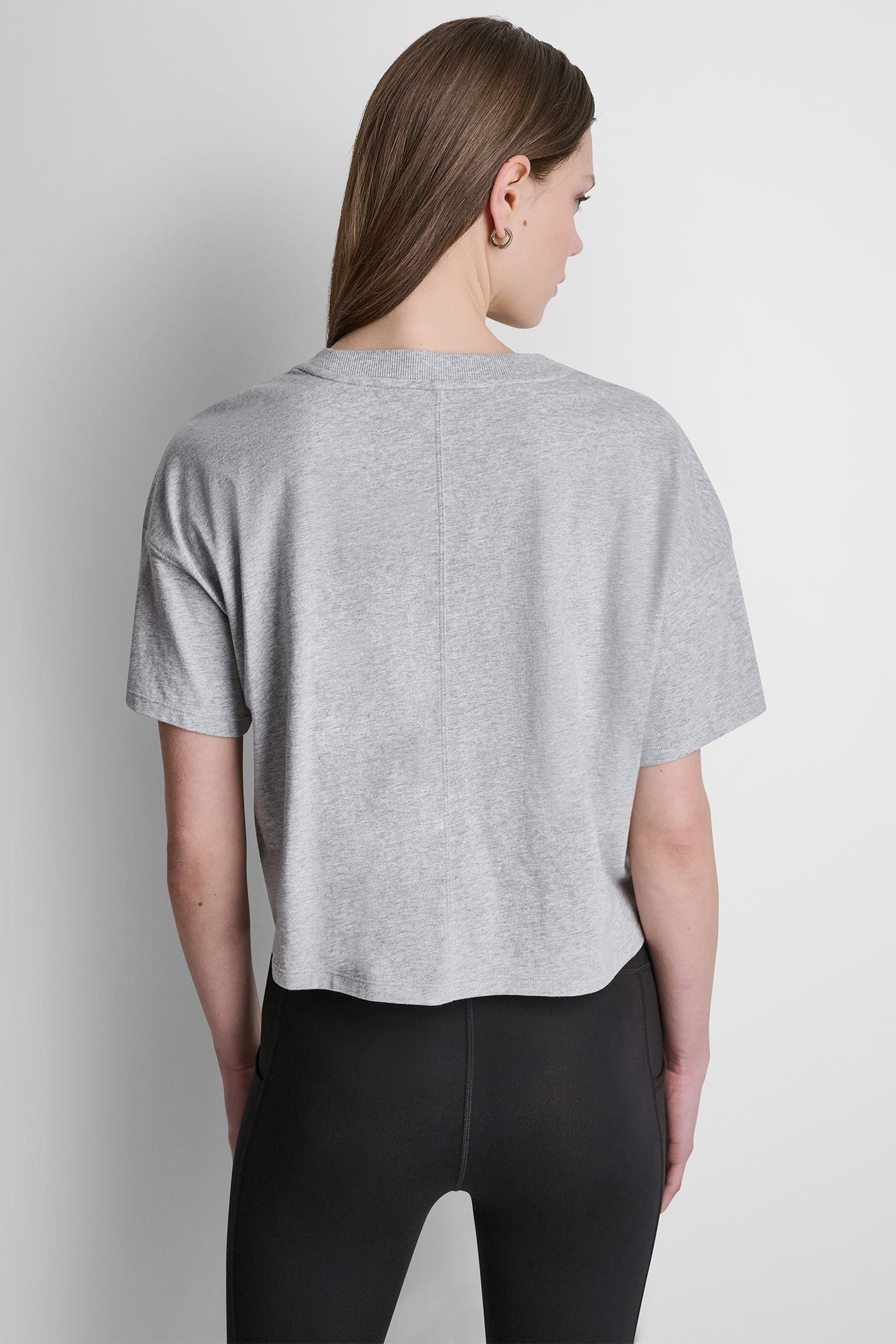 STACKED OMBRE RHINESTONE LOGO TEE VIEW 4 | DKNY Promo