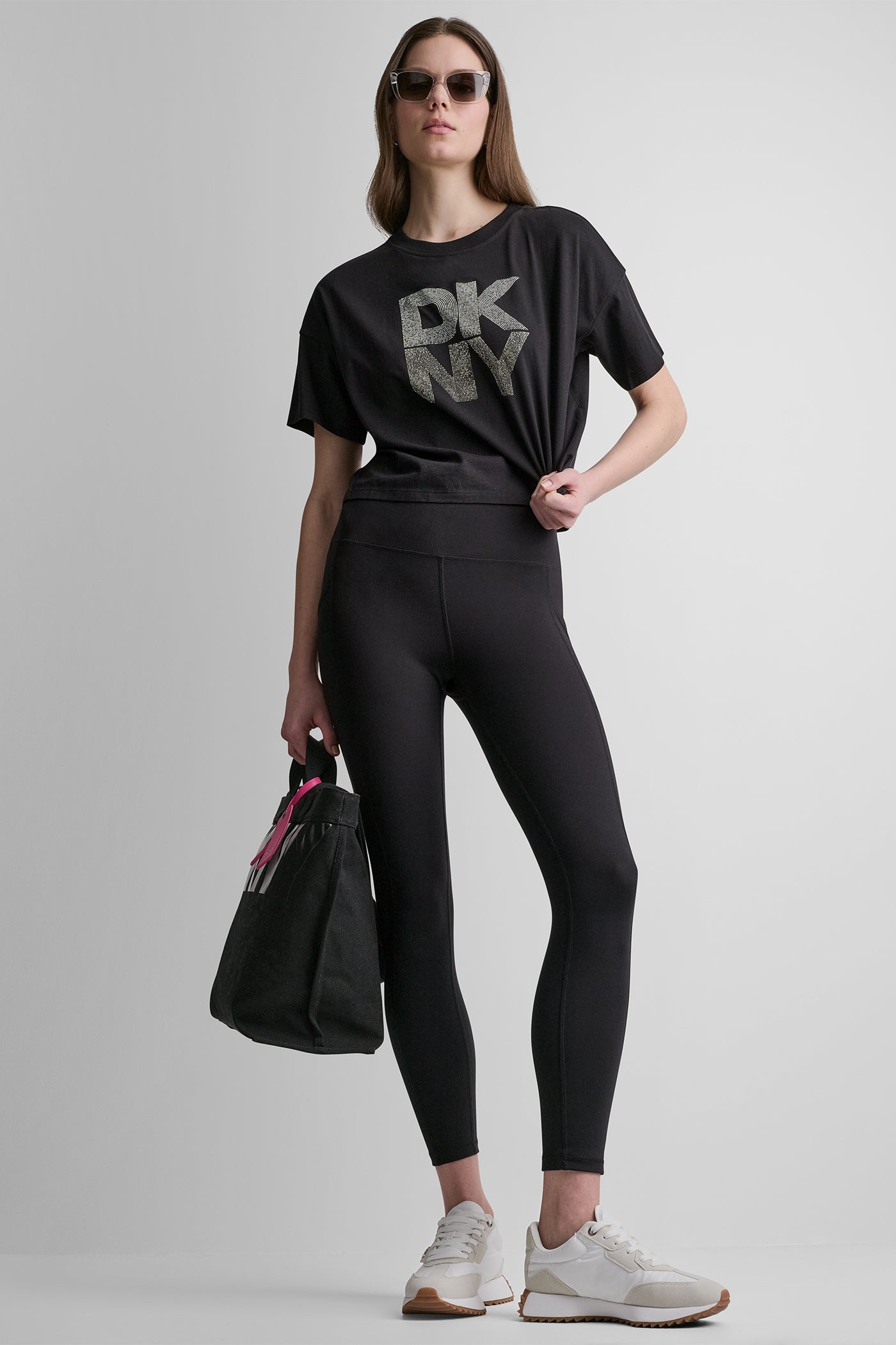 STACKED OMBRE RHINESTONE LOGO TEE VIEW 6 | Sport Essentials