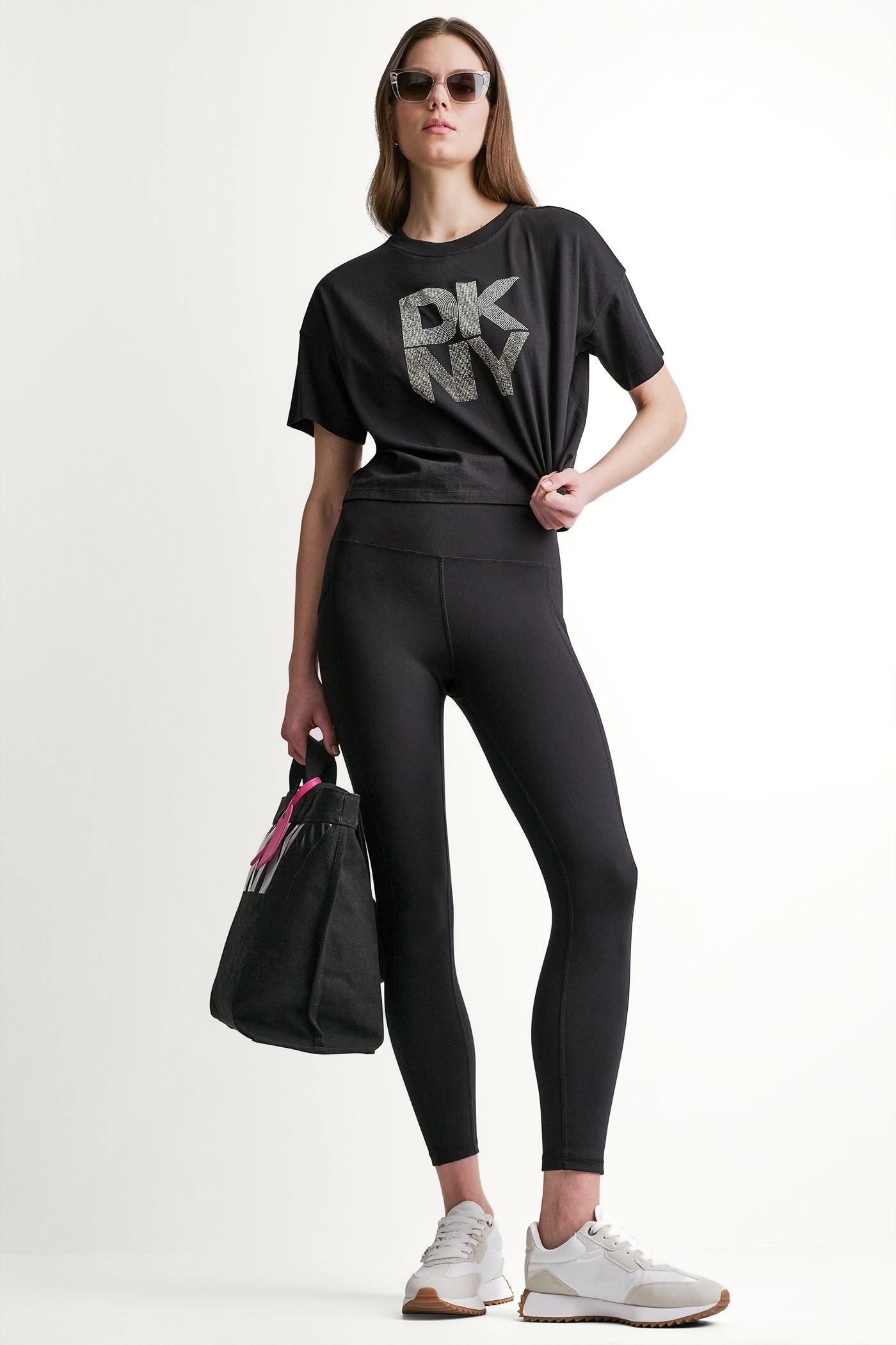 STACKED OMBRE RHINESTONE LOGO TEE VIEW 6 | Summer Collection